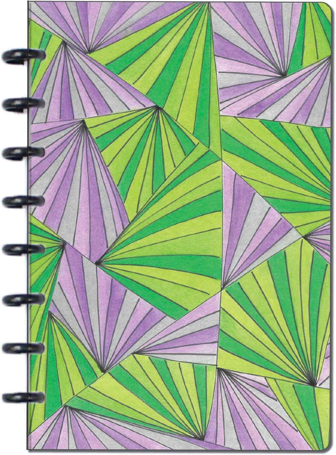BetterNote Matte Cover for Discbound Planners, fits Disc Notebooks like Levenger Circa, Arc Staples, TUL Office Depot, Big Happy Planner, MAMBI 365, Talia (Kaleidoscope, 11-Disc, 8.5"x11")