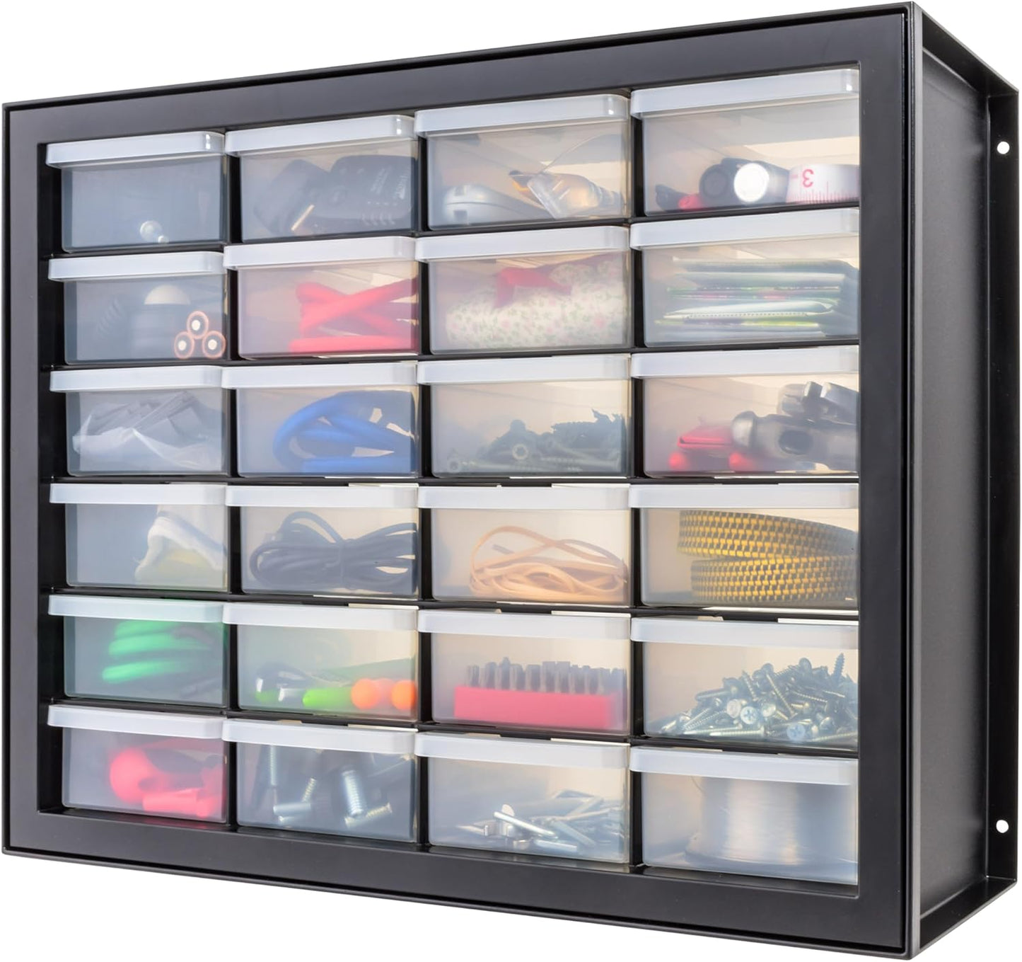 IRIS USA Small Parts Storage Cabinet, Made in USA, 44-Drawer Organizer for Screws, Nuts, Bolts, Electronics, Hardware, Beads, Crafts, Stackable Garage Storage, Teacher Toolbox, Scrapbook Art – White