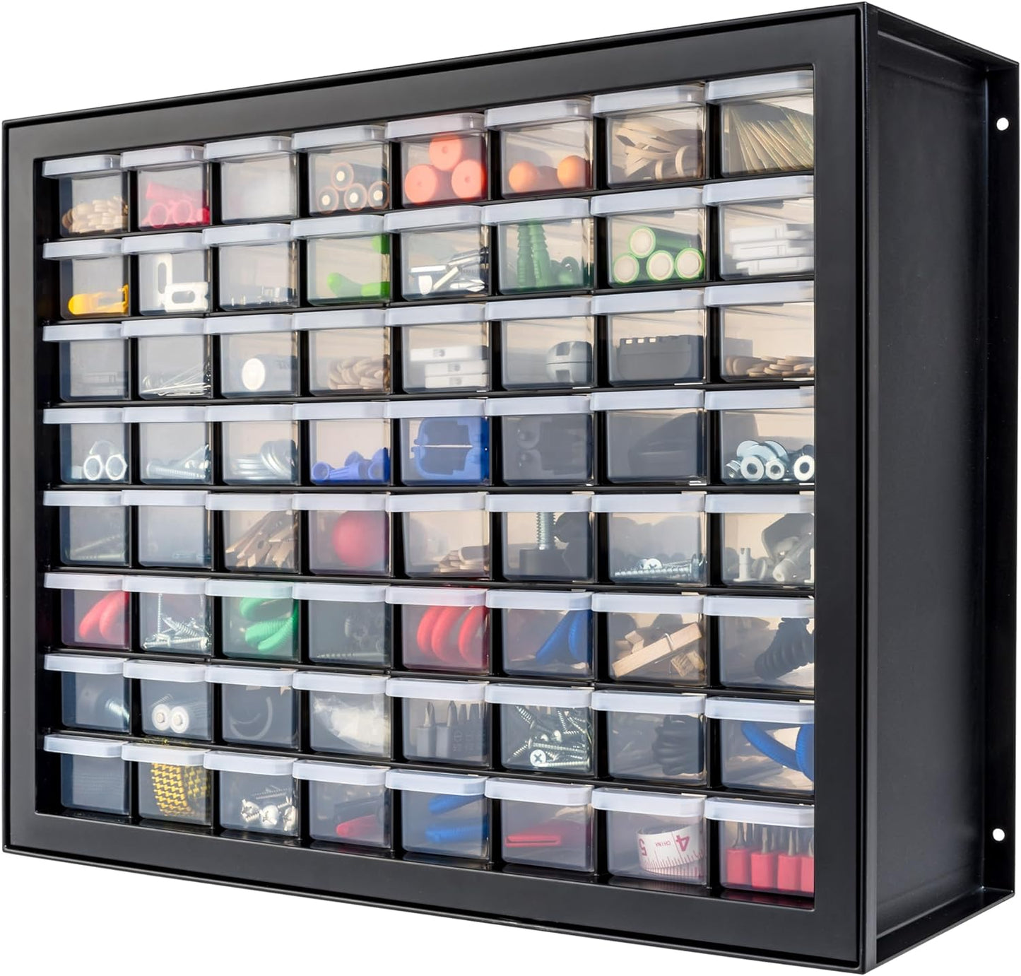 IRIS USA Small Parts Storage Cabinet, Made in USA, 44-Drawer Organizer for Screws, Nuts, Bolts, Electronics, Hardware, Beads, Crafts, Stackable Garage Storage, Teacher Toolbox, Scrapbook Art – White