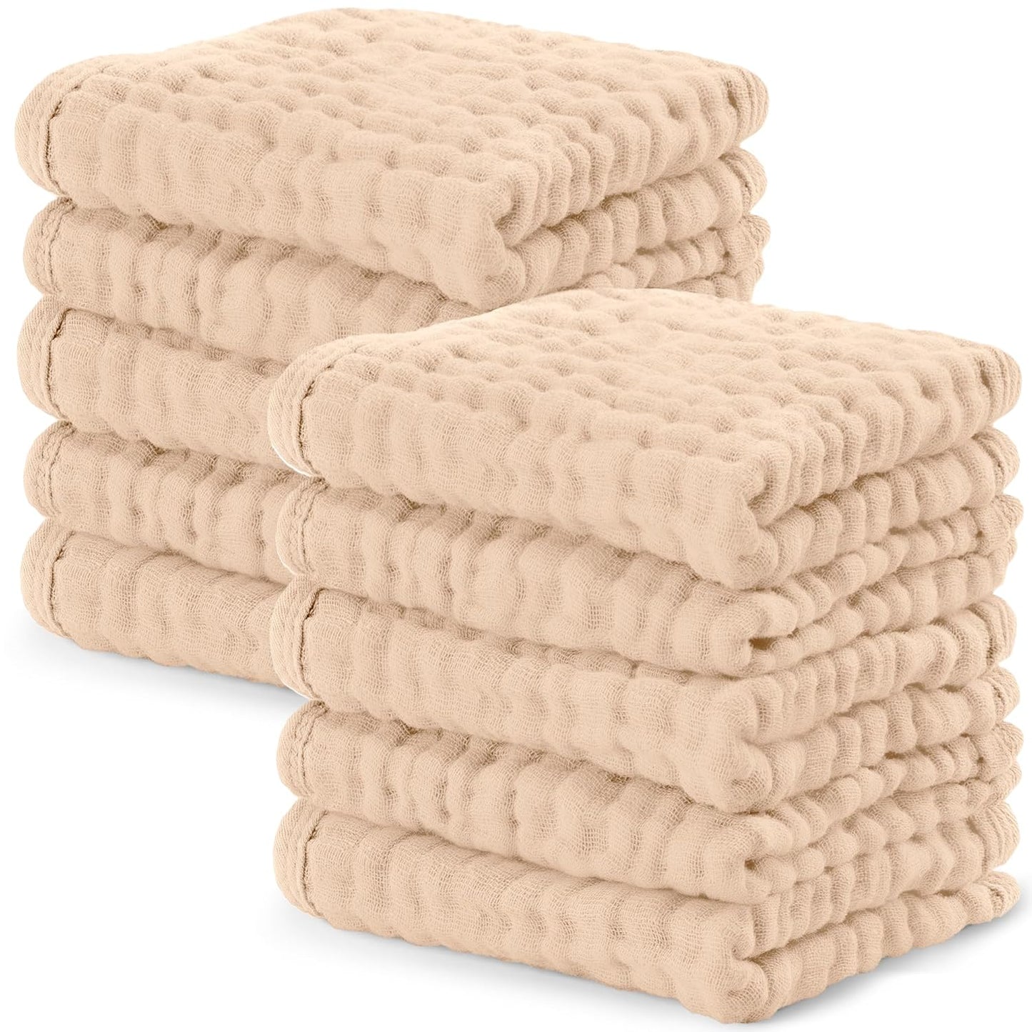 Comfy Cubs Muslin Burp Cloths 20" x 10", Pack of 6 - Large, 6-Layer, Ultra Absorbent 100% Cotton for Baby Spit-Up, Drool, and Messes - Soft, Safe & Gentle Baby Burp Cloths Set for Boys & Girls - White