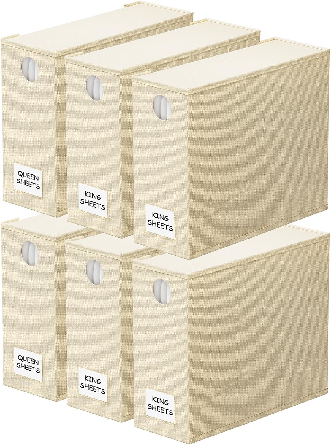 SpaceAid 4 Pack Bed Sheet Organizers and Storage, Foldable Organizer for Linen Closet, Sheets Set Folder Keeper with Window XL (Queen & King Size) Organizing Bedding Container, Gray 91ZDSN-SL01-G4