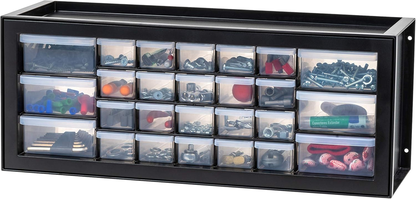 IRIS USA Small Parts Storage Cabinet, Made in USA, 44-Drawer Organizer for Screws, Nuts, Bolts, Electronics, Hardware, Beads, Crafts, Stackable Garage Storage, Teacher Toolbox, Scrapbook Art – White