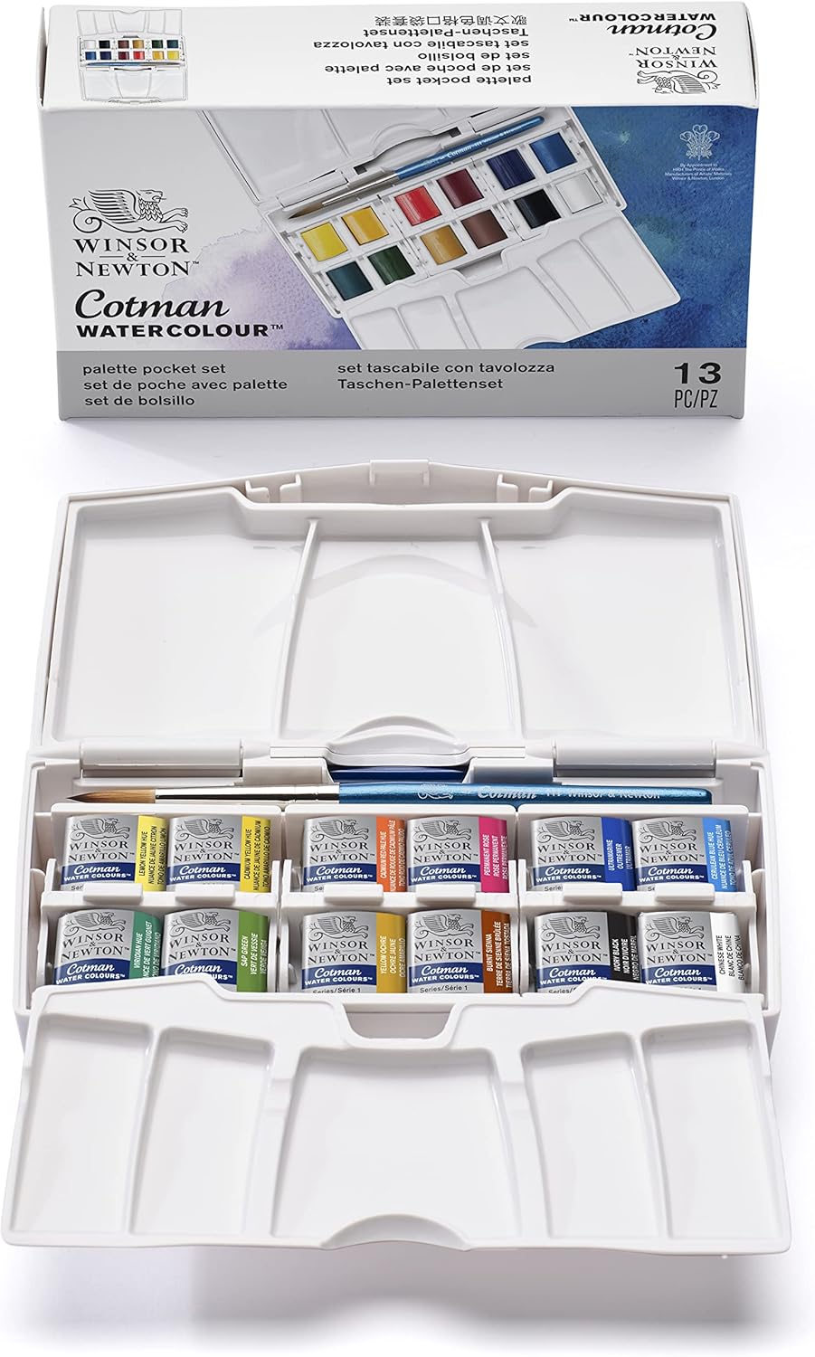 Winsor & Newton Cotman Watercolor Paint Set, 20 Colors, 5ml (0.17-oz) Tubes