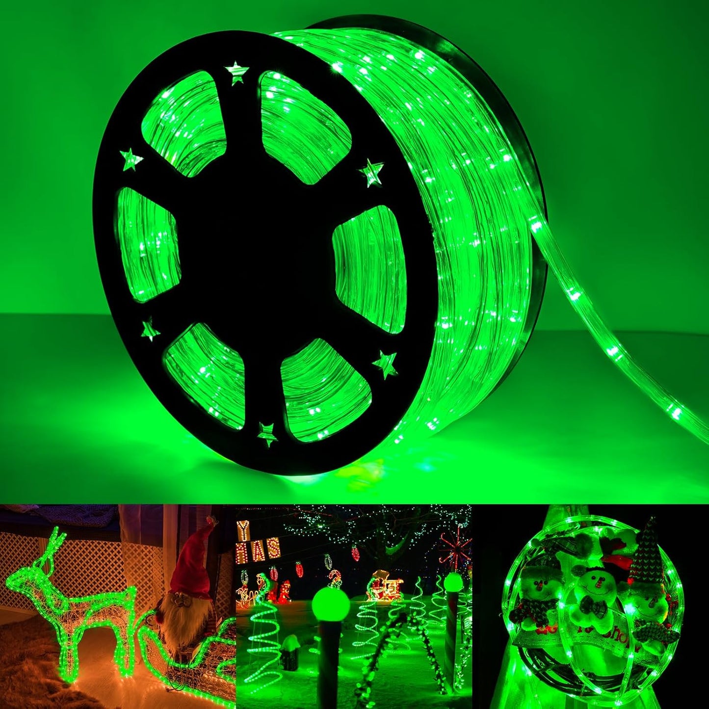 100ft LED Rope Lights Outdoor, 720 LED Connectable and Flexible Tube Lights with 8 Modes, Waterproof LED Rope Lighting for Garden, Patio, Pool, Bedroom, Party, Indoor Outdoor Decoration (Warm White)