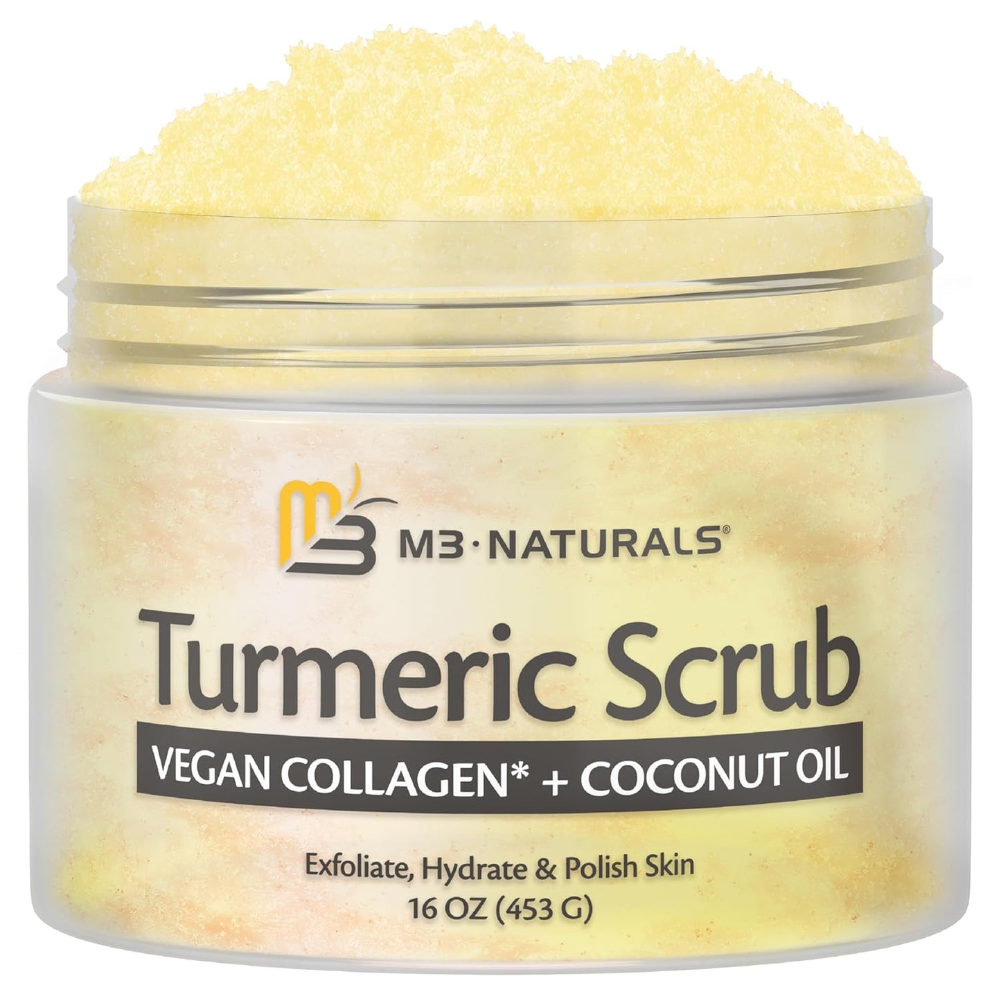 Himalayan Salt Scrub, Face, Foot, and Body Exfoliator with Collagen and Stem Cells, Exfoliating Scrub for Toning, Cellulite, and Skin Care by M3 16 fl oz