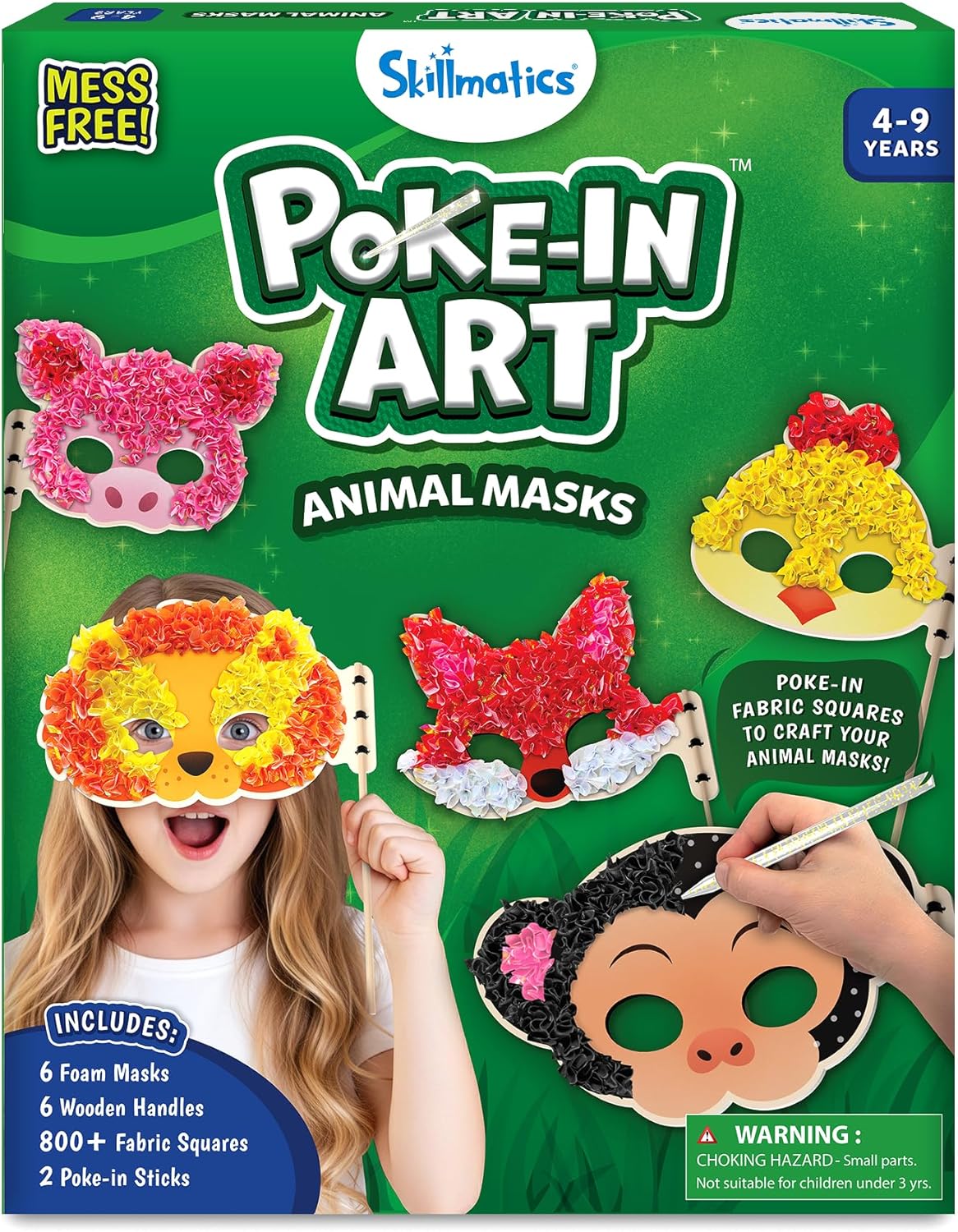 Skillmatics Poke-in Art - Magical Princesses, Mess-Free Fun for Kids, DIY Wood Craft Kits, Creative Activity, Easter Gifts for Girls & Boys Ages 4, 5, 6, 7, 8, 9