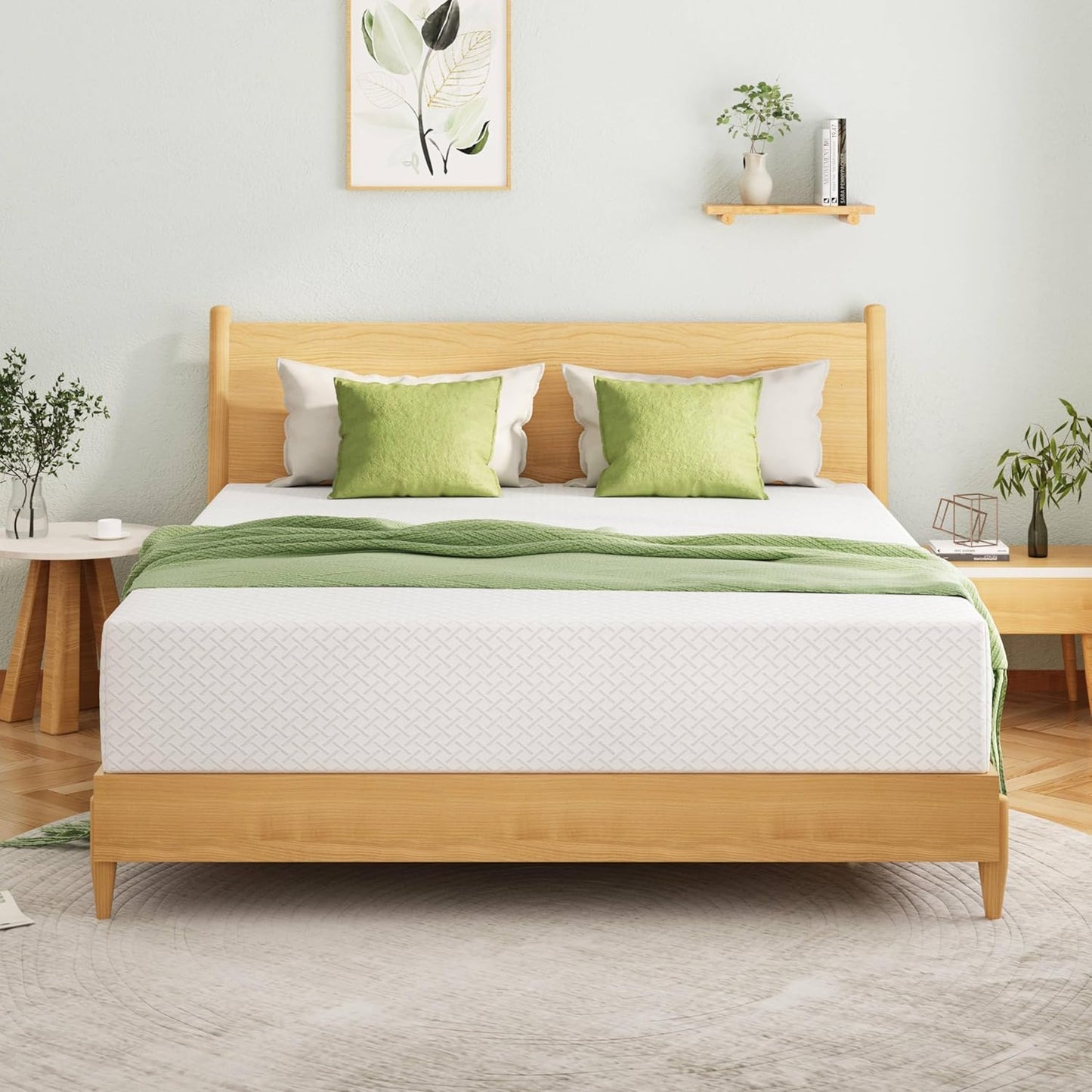 EGOHOME 8 Inch Twin Mattress, Memory Foam Mattress with Cooling Green Tea Gel, Relieve Pressure with Medium Firm Support, CertiPUR-US Certified, 75''L x 38''W, White