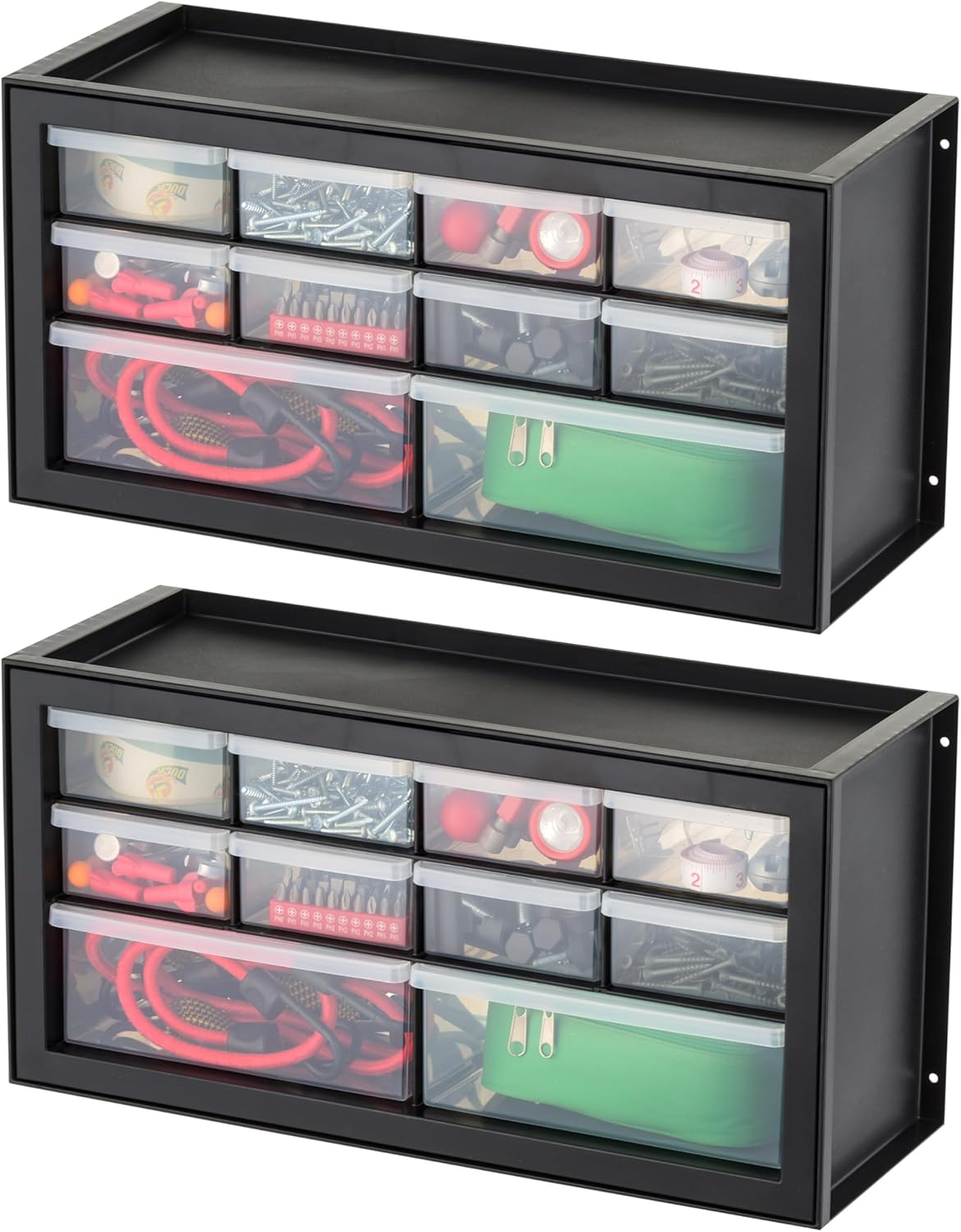 IRIS USA Small Parts Storage Cabinet, Made in USA, 44-Drawer Organizer for Screws, Nuts, Bolts, Electronics, Hardware, Beads, Crafts, Stackable Garage Storage, Teacher Toolbox, Scrapbook Art – White