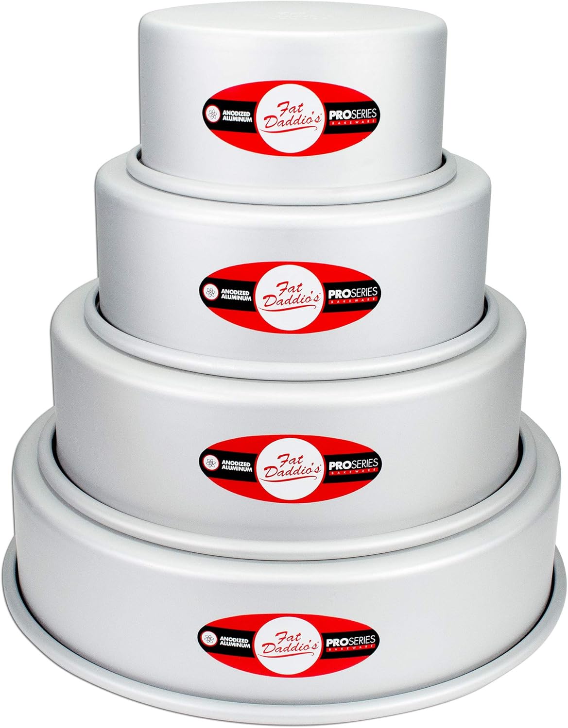 Fat Daddio's Anodized Aluminum Round Cake Pans, 2 Piece Set, 8 x 2 Inch