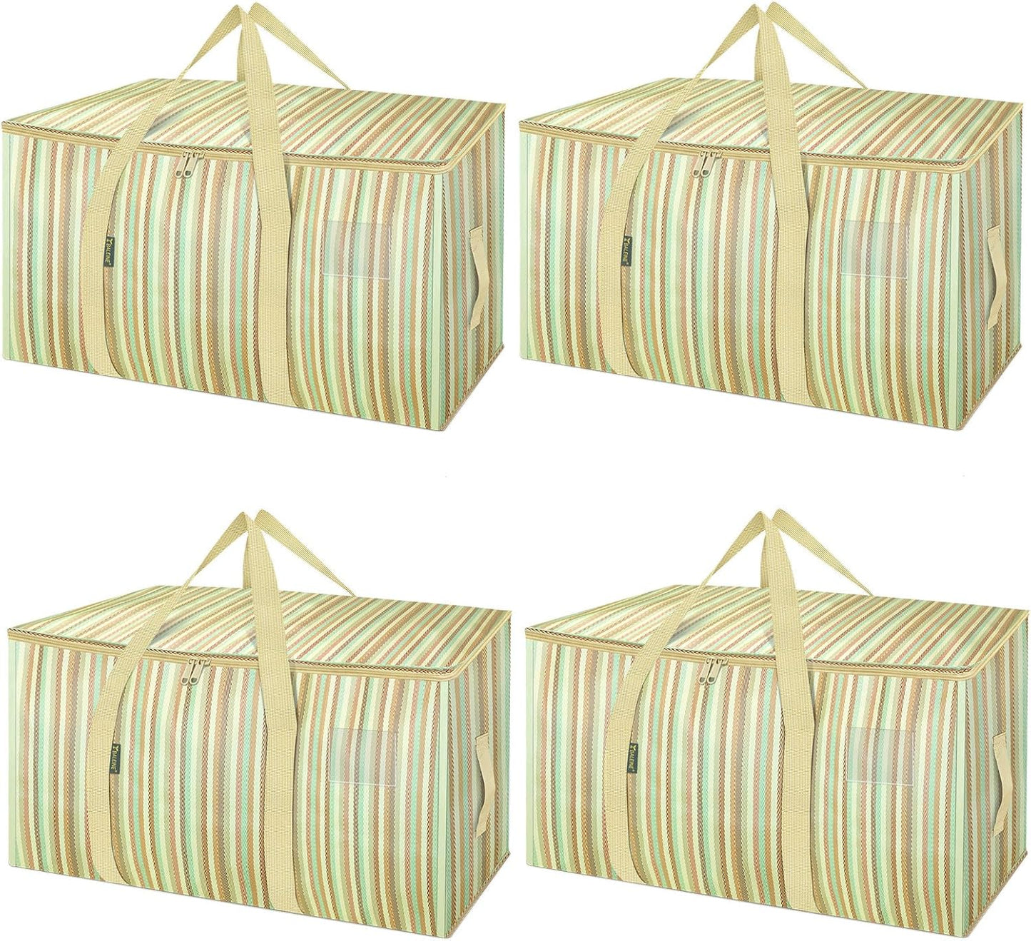 BALEINE 6-Pack Oversized Moving Bags with Reinforced Handles, Heavy-Duty Storage Tote for Clothes, Moving Supplies (Clear, 6-Pack)