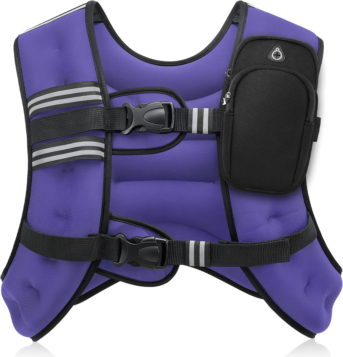 ZELUS Weighted Vest, 6lb/8lb/12lb/16lb/20lb/25lb/30lb Weight Vest with Reflective Stripe for Workout, Strength Training, Running, Fitness, Muscle Building, Weight Loss, Weightlifting