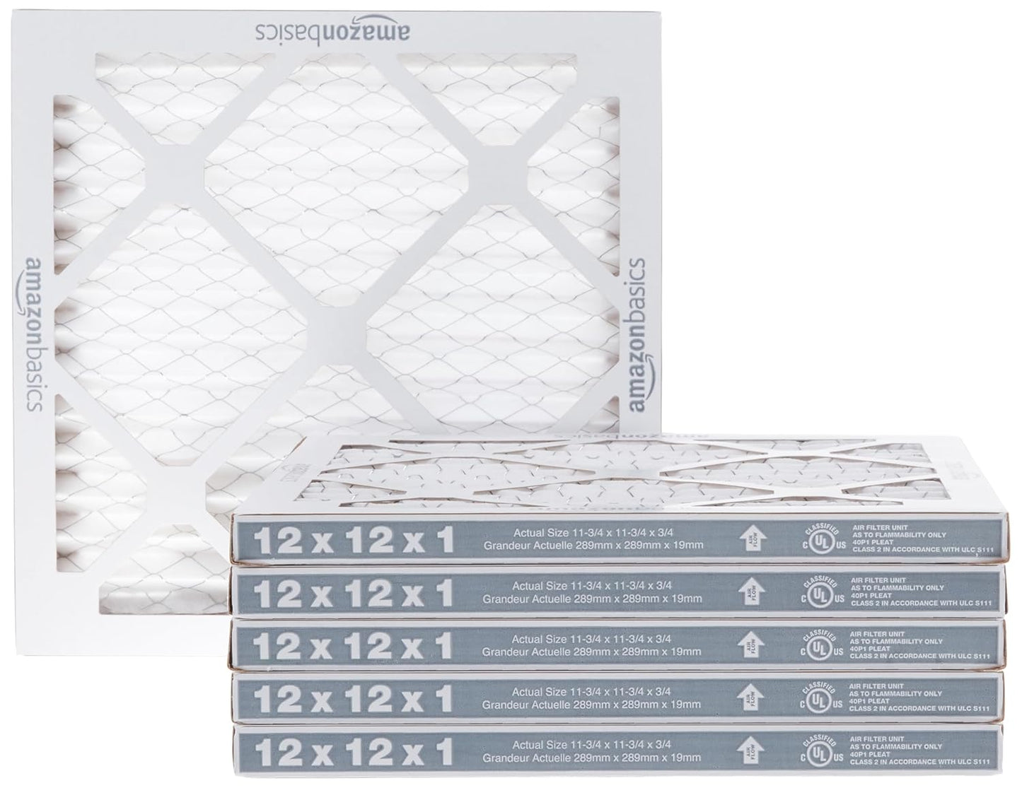 Amazon Basics 20x20x1 Air Filter 6-Pack, MERV 11 AC Furnace Filters, Dust, Pet, Allergy Control, Electrostatic (Actual Size: 19.75 x 19.75 x .75)