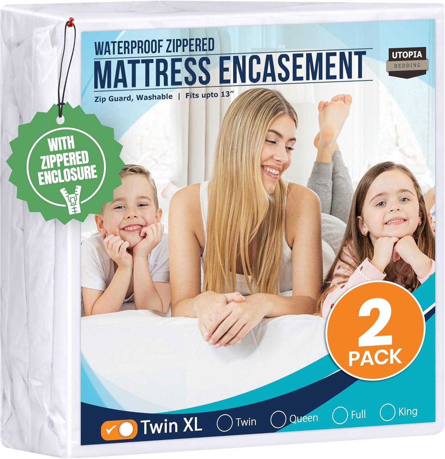 Utopia Bedding Mattress Protector Zippered Queen Size, 100% Waterproof Bed Bug and Dust Mite Proof Mattress Encasement, Absorbent 6 Sided Mattress Cover