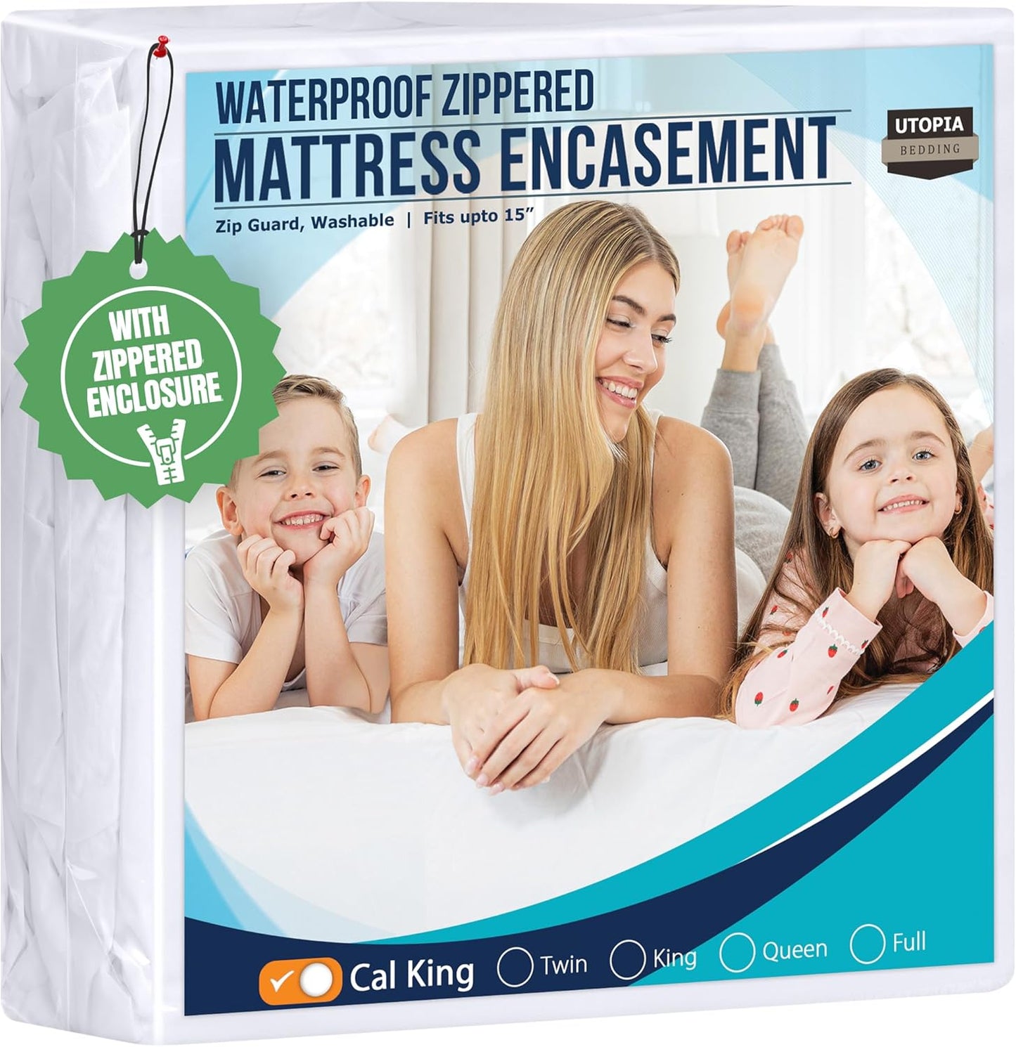 Utopia Bedding Mattress Protector Zippered Queen Size, 100% Waterproof Bed Bug and Dust Mite Proof Mattress Encasement, Absorbent 6 Sided Mattress Cover