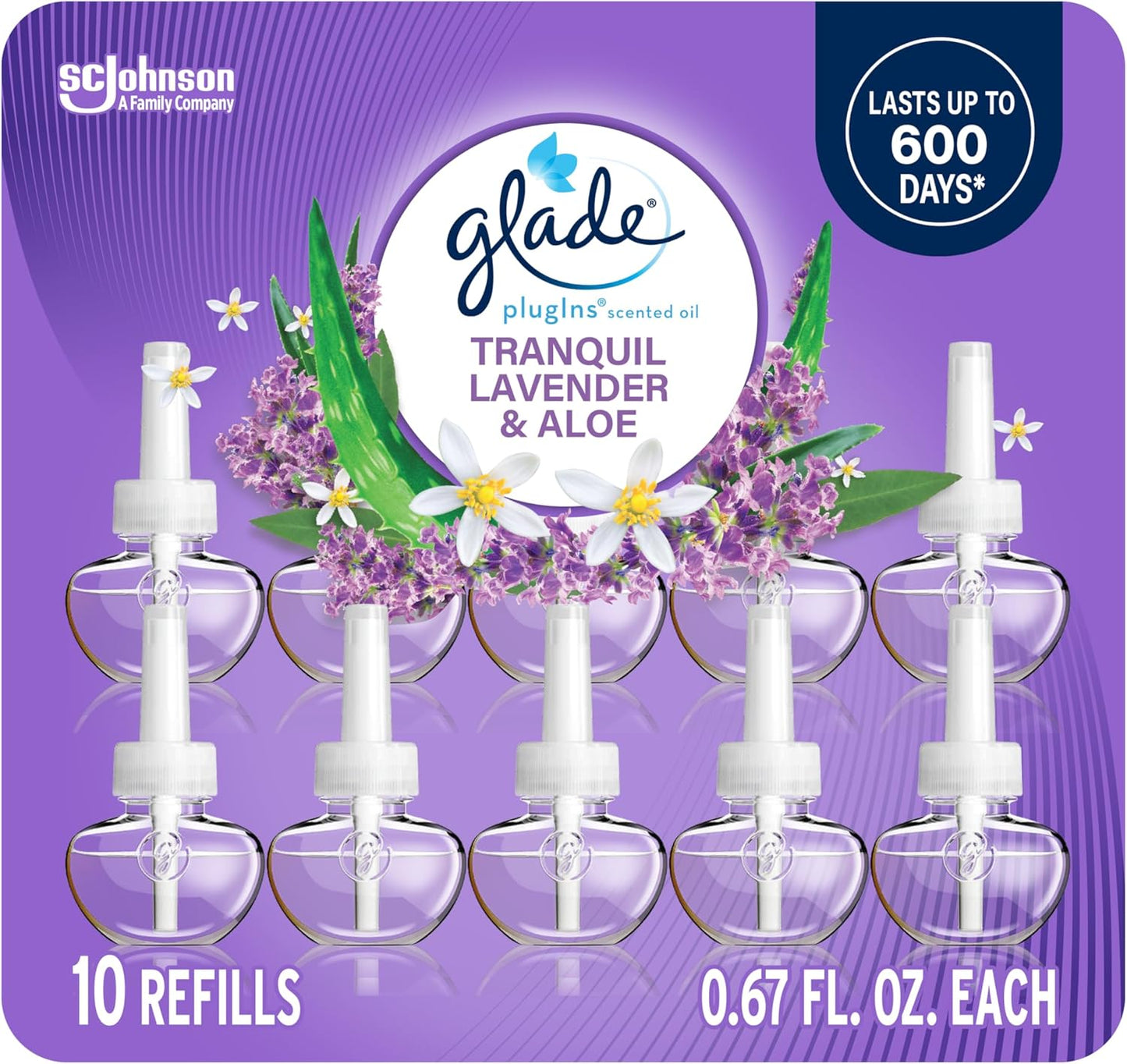 Glade PlugIns Refills Air Freshener, Scented and Essential Oils for Home and Bathroom, Clean Linen, 6.7 Fl Oz, 10 Count
