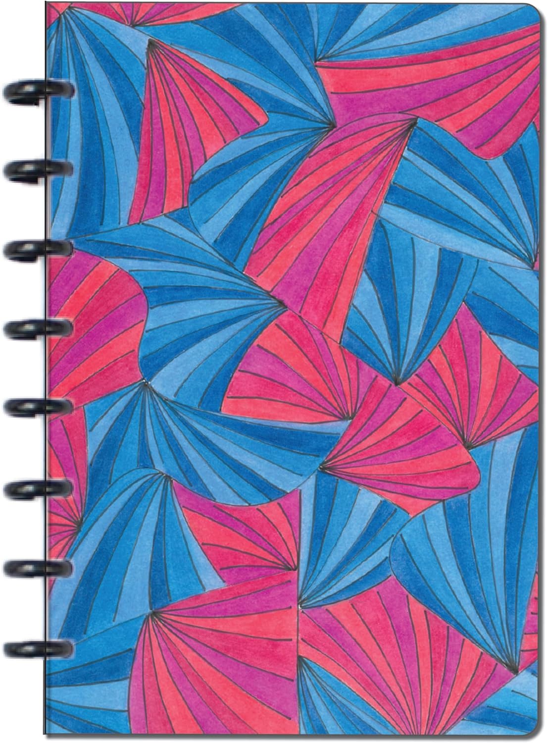 BetterNote Matte Cover for Discbound Planners, fits Disc Notebooks like Levenger Circa, Arc Staples, TUL Office Depot, Big Happy Planner, MAMBI 365, Talia (Kaleidoscope, 11-Disc, 8.5"x11")