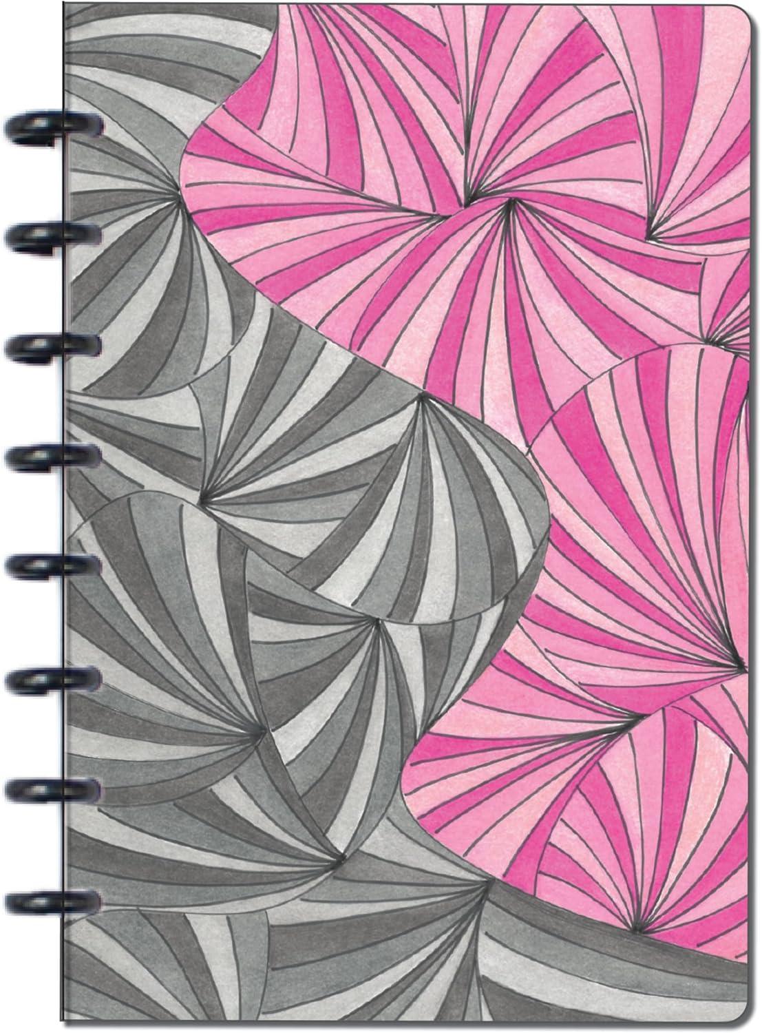 BetterNote Matte Cover for Discbound Planners, fits Disc Notebooks like Levenger Circa, Arc Staples, TUL Office Depot, Big Happy Planner, MAMBI 365, Talia (Kaleidoscope, 11-Disc, 8.5"x11")