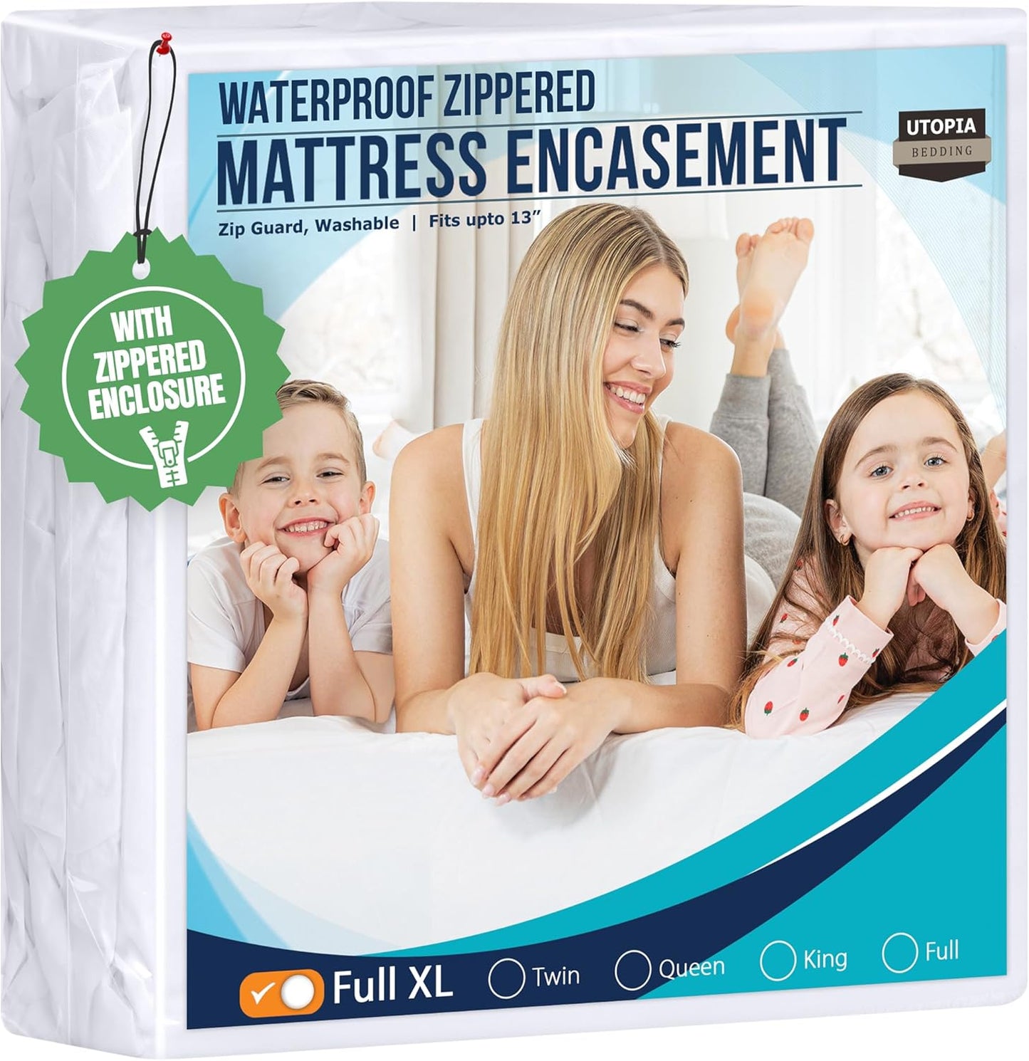 Utopia Bedding Mattress Protector Zippered Queen Size, 100% Waterproof Bed Bug and Dust Mite Proof Mattress Encasement, Absorbent 6 Sided Mattress Cover