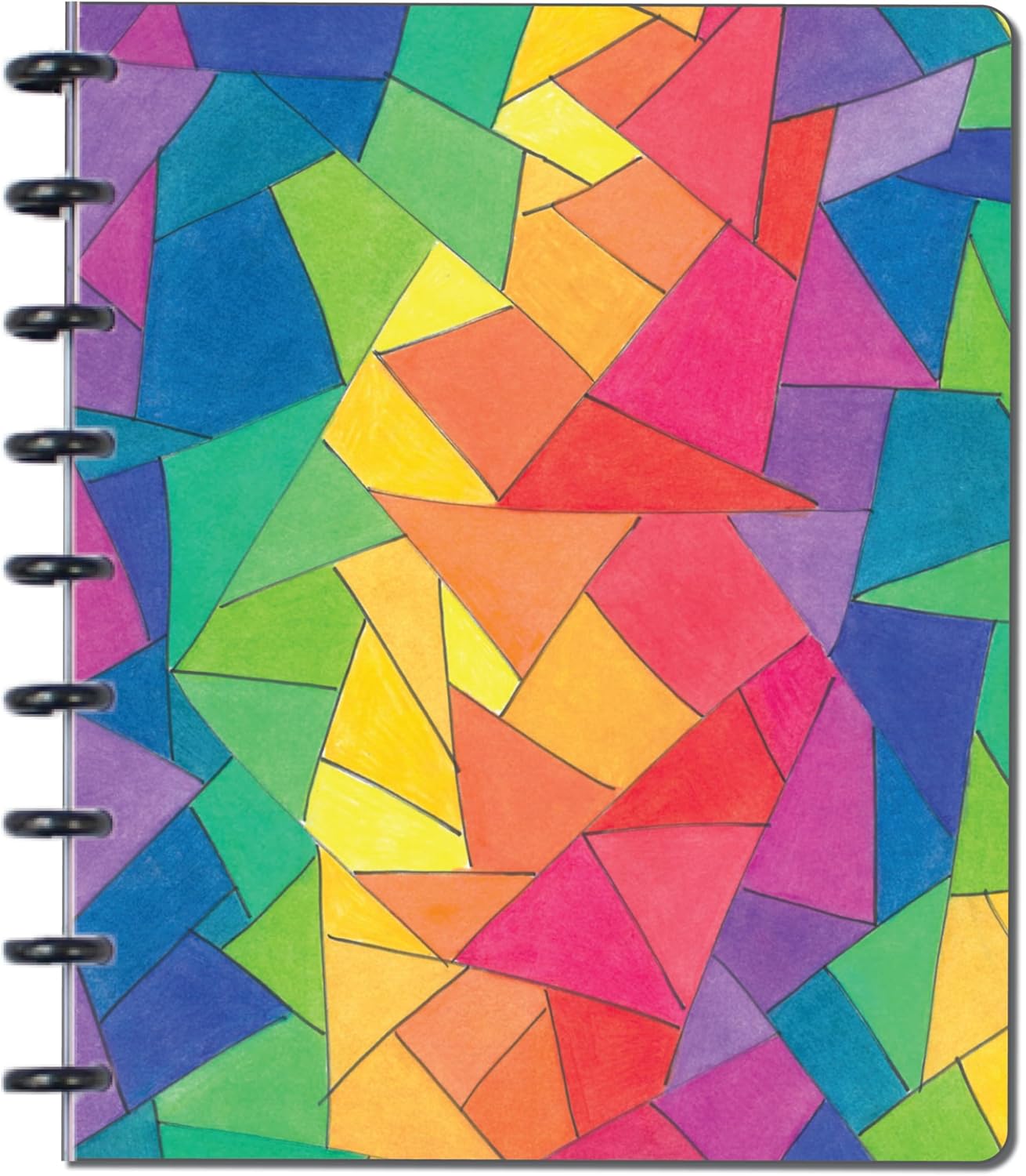 BetterNote Matte Cover for Discbound Planners, fits Disc Notebooks like Levenger Circa, Arc Staples, TUL Office Depot, Big Happy Planner, MAMBI 365, Talia (Kaleidoscope, 11-Disc, 8.5"x11")