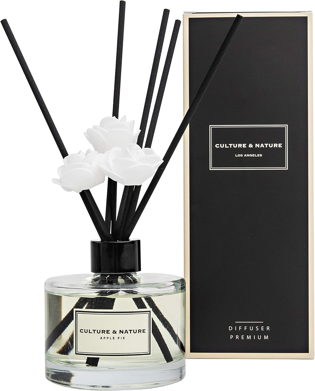 CULTURE & NATURE Reed Diffuser Set 6.7oz (200ml) Black Cherry Scented Diffuser with Sticks Home Fragrance Reed Diffuser for Bathroom Shelf Decor