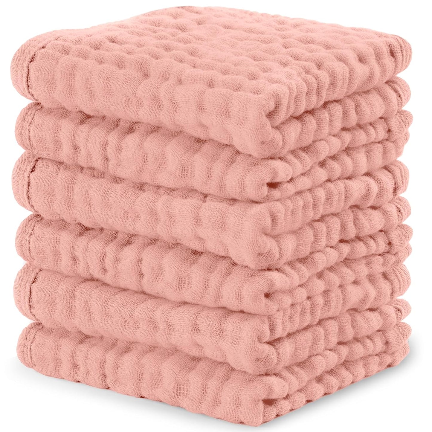 Comfy Cubs Muslin Burp Cloths 20" x 10", Pack of 6 - Large, 6-Layer, Ultra Absorbent 100% Cotton for Baby Spit-Up, Drool, and Messes - Soft, Safe & Gentle Baby Burp Cloths Set for Boys & Girls - White