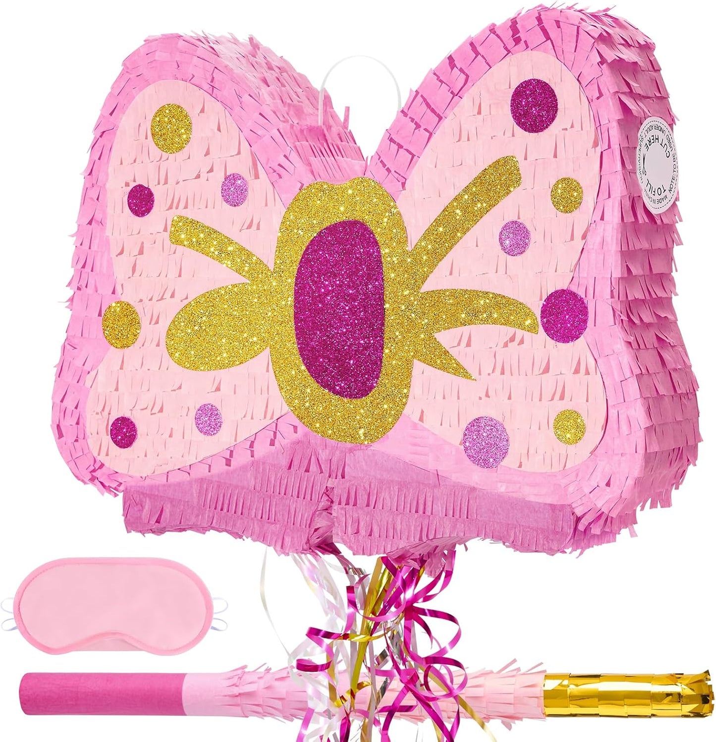 WERNNSAI Easter Bunny Piñata - Easter Rabbit Piñata Spring Pinata with Blindfold and Stick for Birthday Party Decoration Baby Shower School Activities Game Spring Party Game