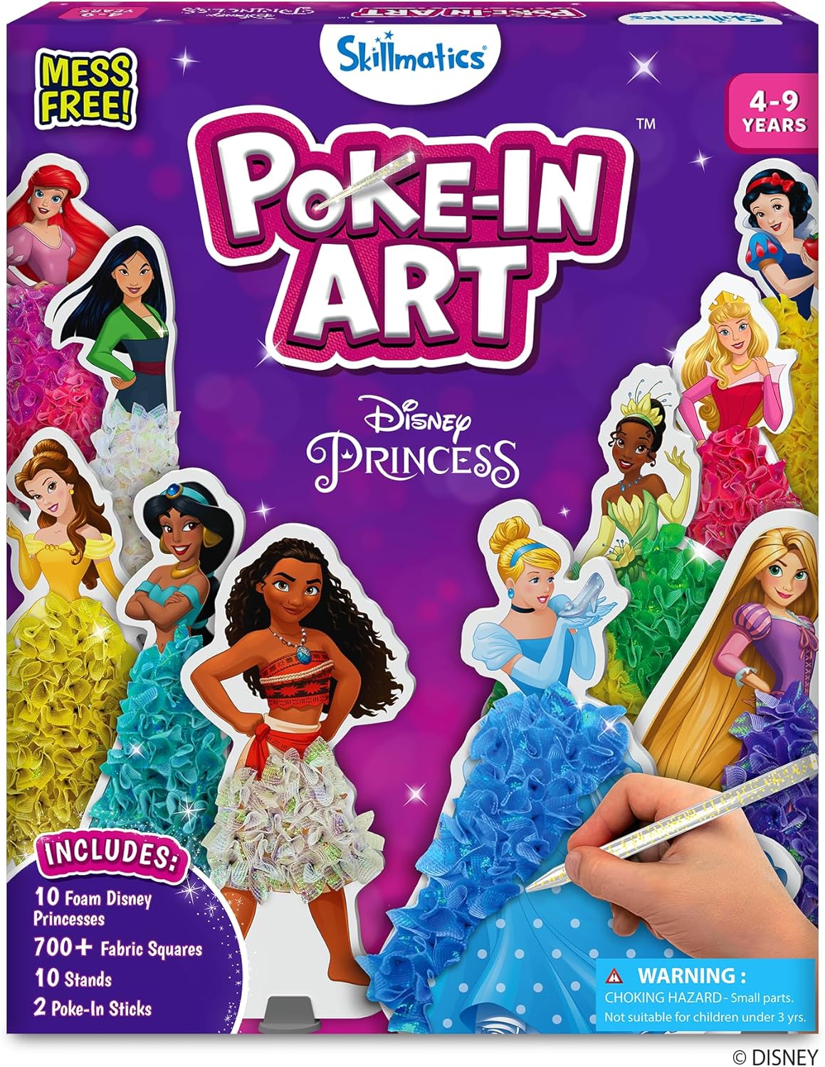Skillmatics Poke-in Art - Magical Princesses, Mess-Free Fun for Kids, DIY Wood Craft Kits, Creative Activity, Easter Gifts for Girls & Boys Ages 4, 5, 6, 7, 8, 9