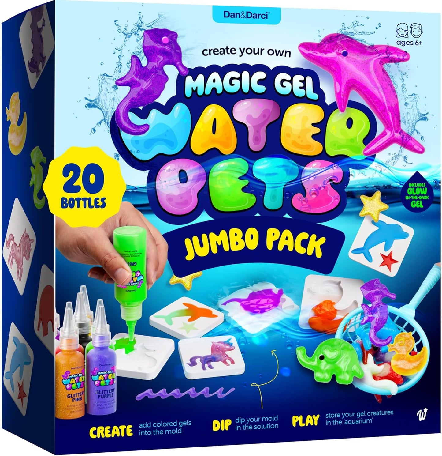 Dan&Darci Aqua Fairy Water Gel Kit for Kids - Easter Gift - Magic Elf Toy Kits - Waters Pets - DIY Squishy Maker Set - Craft for Kids - Make Your Own Squishies Toys Crafts - Gifts for Boys & Girls