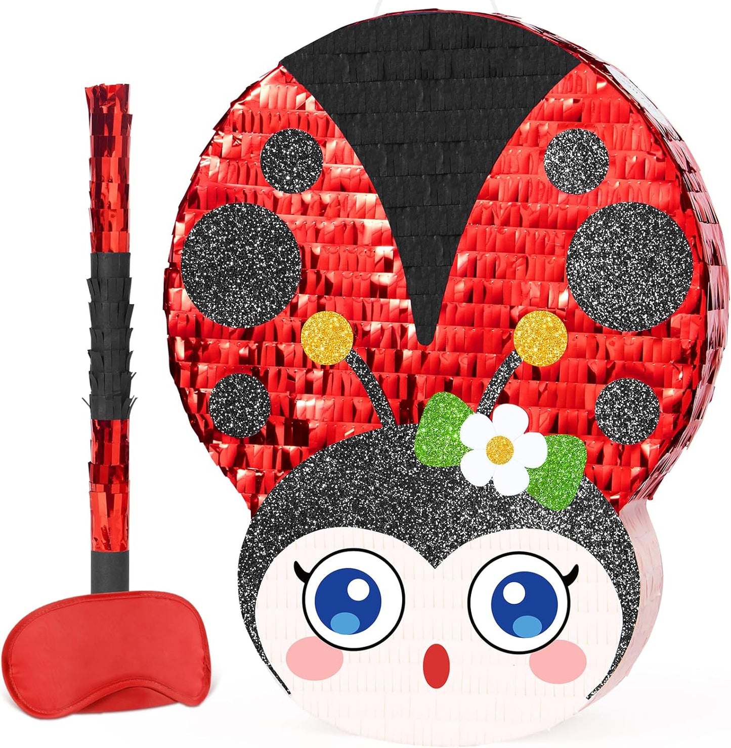 WERNNSAI Easter Bunny Piñata - Easter Rabbit Piñata Spring Pinata with Blindfold and Stick for Birthday Party Decoration Baby Shower School Activities Game Spring Party Game