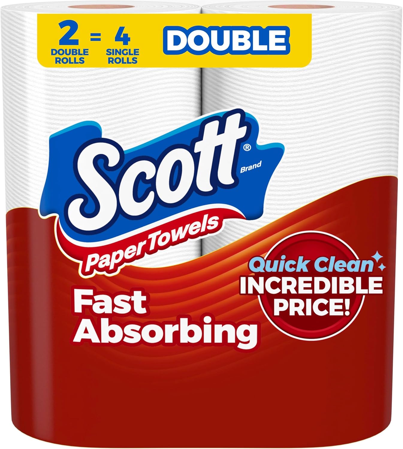 Scott Paper Towels, Choose-A-Sheet, 6 Double Rolls = 12 Regular Rolls (108 Sheets Per Roll)