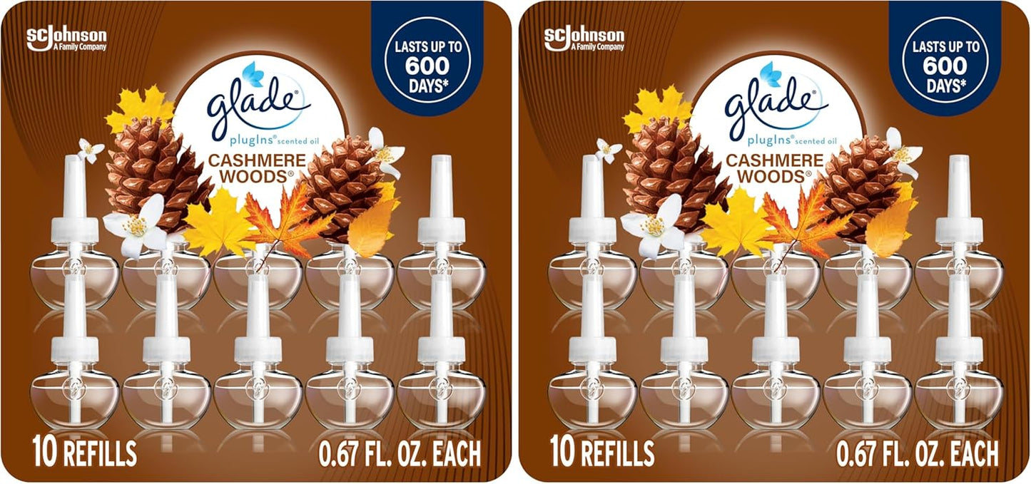 Glade PlugIns Refills Air Freshener, Scented and Essential Oils for Home and Bathroom, Clean Linen, 6.7 Fl Oz, 10 Count