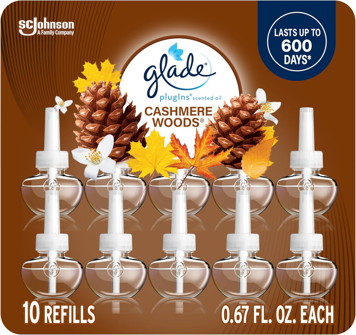 Glade PlugIns Refills Air Freshener, Scented and Essential Oils for Home and Bathroom, Clean Linen, 6.7 Fl Oz, 10 Count