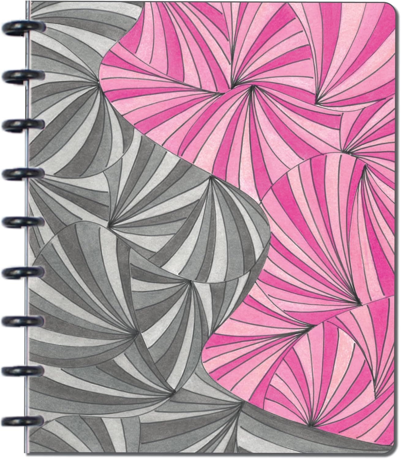 BetterNote Matte Cover for Discbound Planners, fits Disc Notebooks like Levenger Circa, Arc Staples, TUL Office Depot, Big Happy Planner, MAMBI 365, Talia (Kaleidoscope, 11-Disc, 8.5"x11")