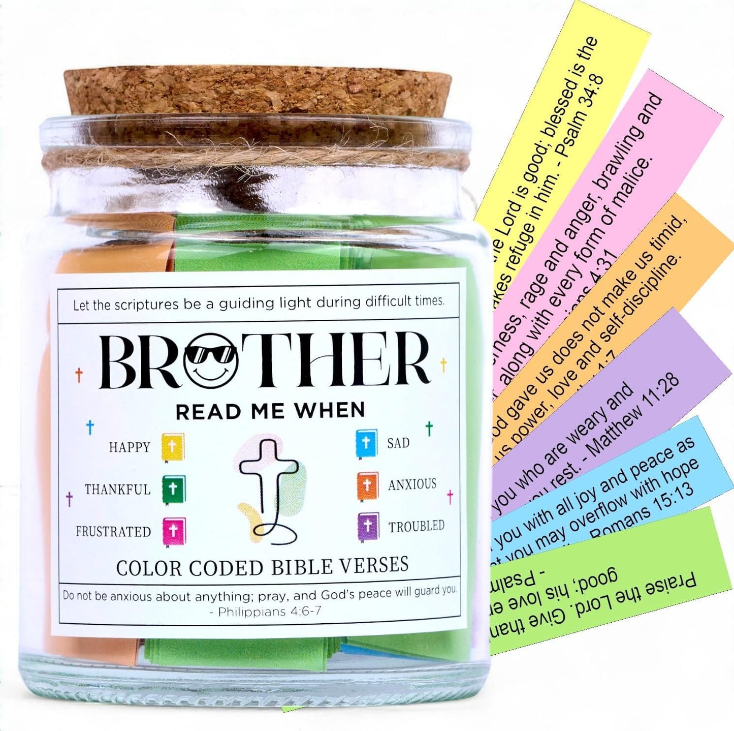 Teen Boy Easter Basket Stuffers, Christian Easter Gift for Young Men or Teen Boys, Bible Verses Jar for Strength, Wisdom & Encouragement | Faith-Based Spiritual Jar | Thoughtful Graduation