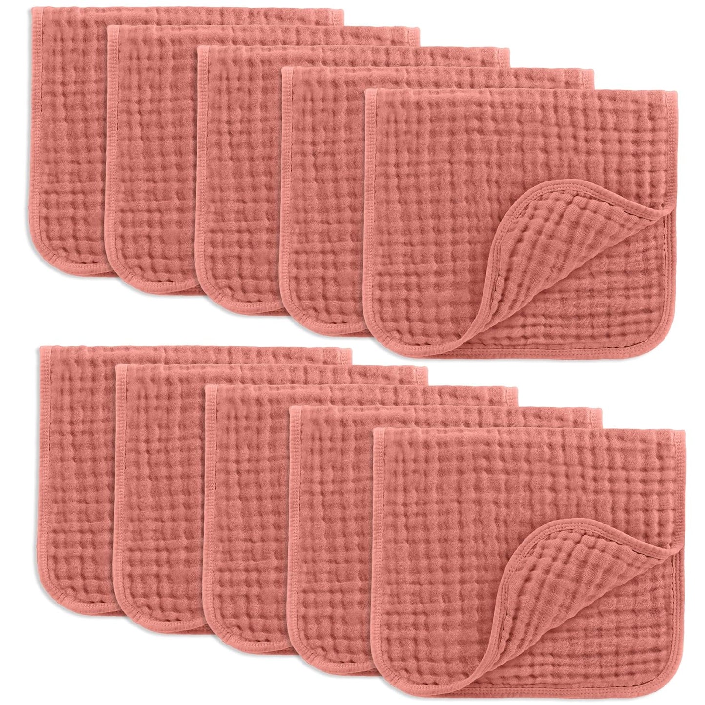 Comfy Cubs Muslin Burp Cloths 20" x 10", Pack of 6 - Large, 6-Layer, Ultra Absorbent 100% Cotton for Baby Spit-Up, Drool, and Messes - Soft, Safe & Gentle Baby Burp Cloths Set for Boys & Girls - White