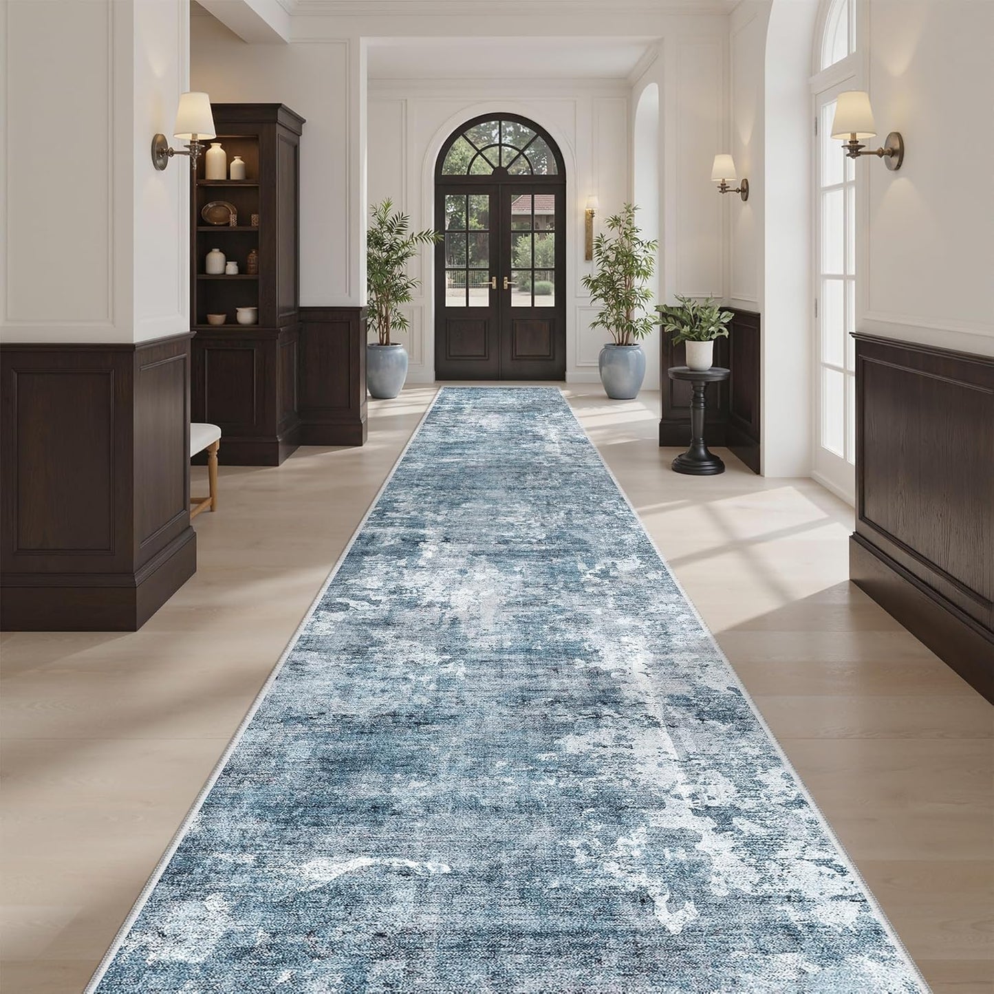 Washable Area Rug 8x10, Large Soft Rugs for Living Room Vintage Beige Carpet 8x10 Area Rugs for Bedroom Dining Room Non-Slip Stain Resistant Under Table Rug