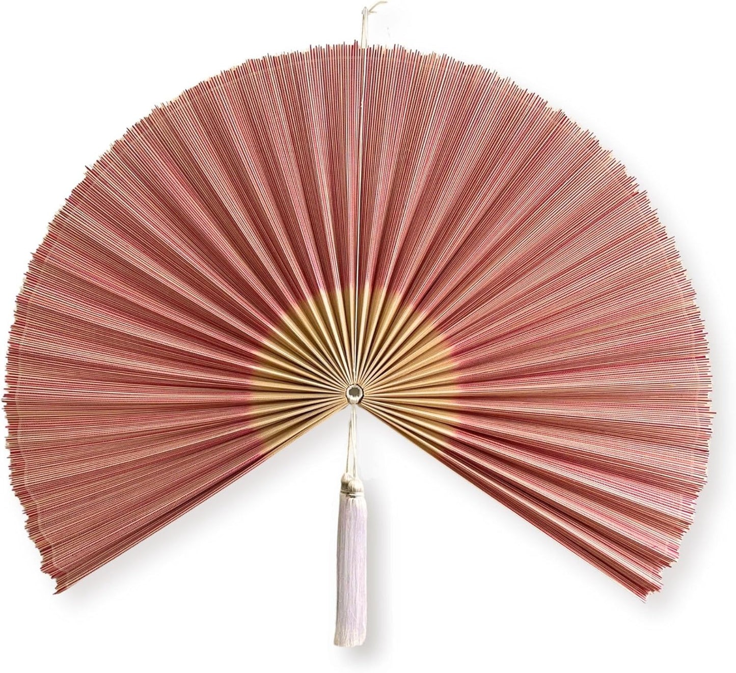 ChumDecor Fan Wall Decor,Large Bamboo Fan Wall Art For Boho Hanging Headboard,Decorative Folding Fan For Over Bed Decorations, (Pink, 40inch)