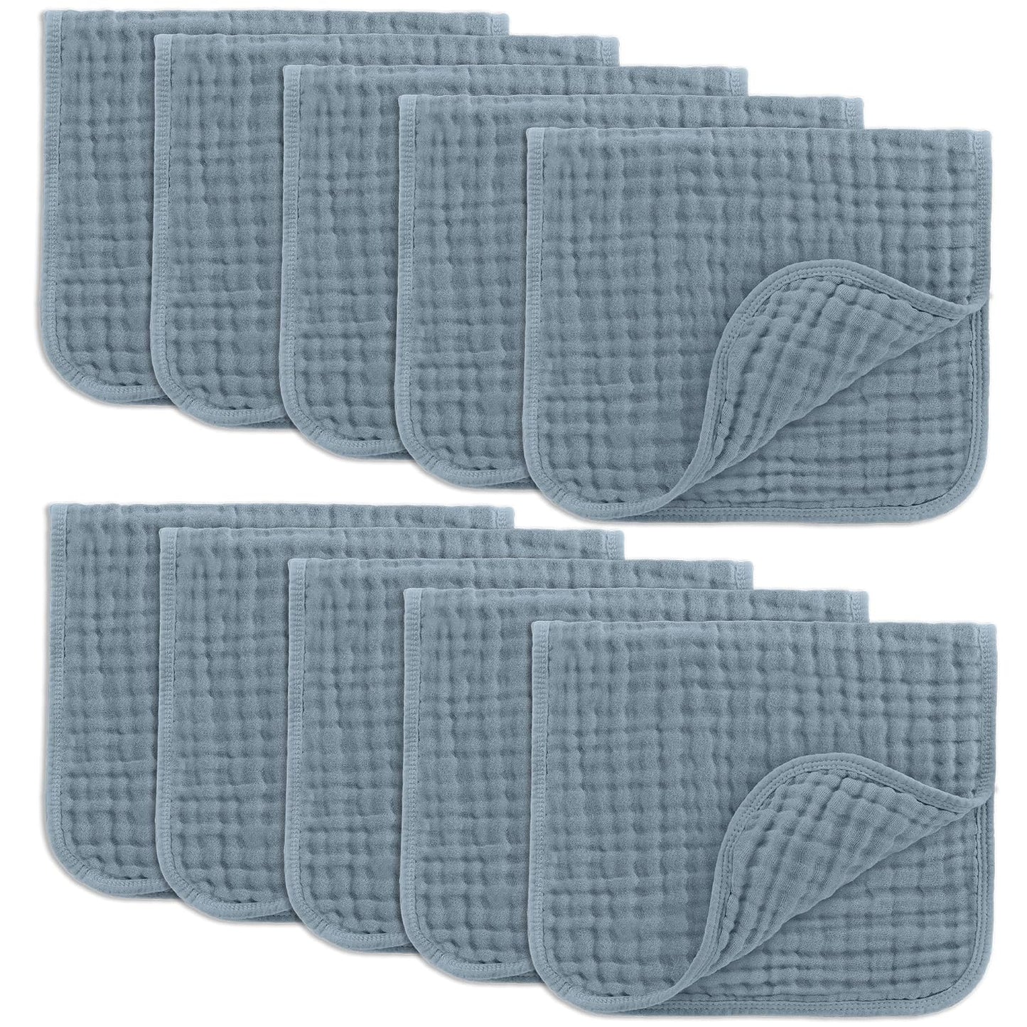 Comfy Cubs Muslin Burp Cloths 20" x 10", Pack of 6 - Large, 6-Layer, Ultra Absorbent 100% Cotton for Baby Spit-Up, Drool, and Messes - Soft, Safe & Gentle Baby Burp Cloths Set for Boys & Girls - White