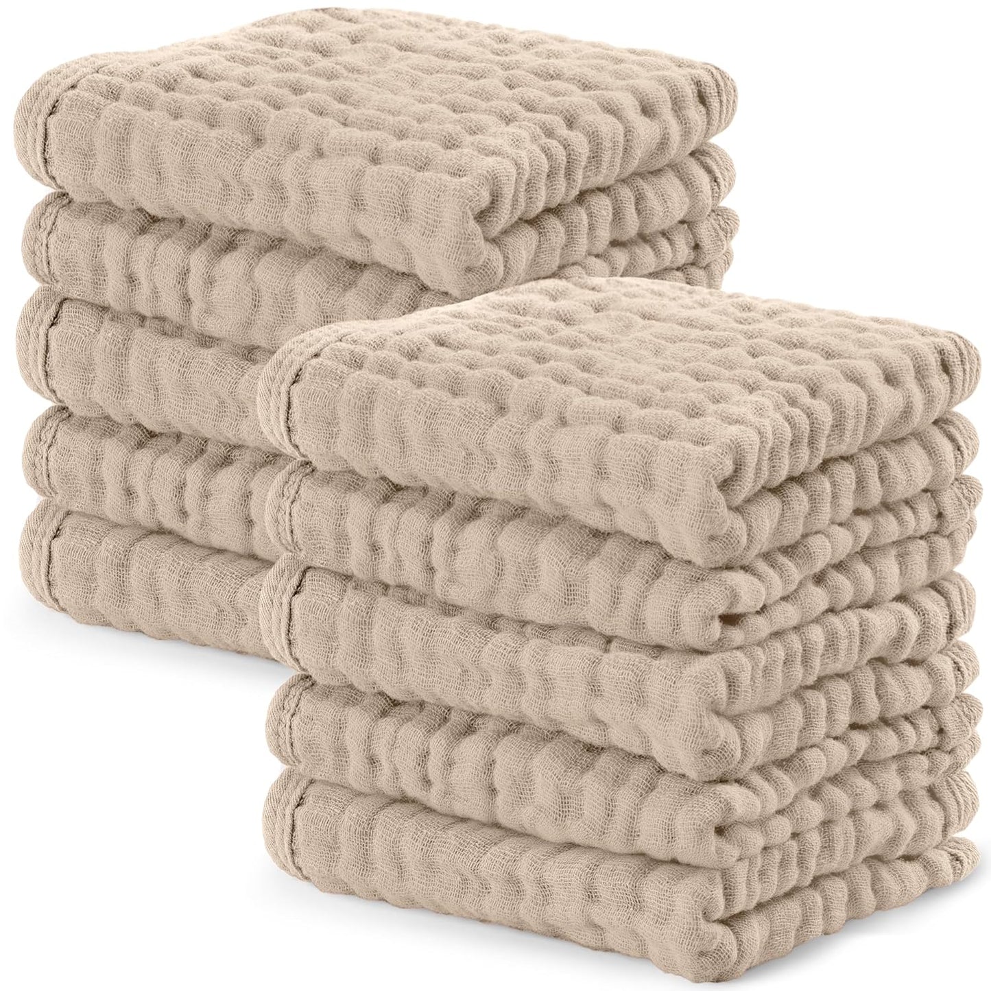 Comfy Cubs Muslin Burp Cloths 20" x 10", Pack of 6 - Large, 6-Layer, Ultra Absorbent 100% Cotton for Baby Spit-Up, Drool, and Messes - Soft, Safe & Gentle Baby Burp Cloths Set for Boys & Girls - White