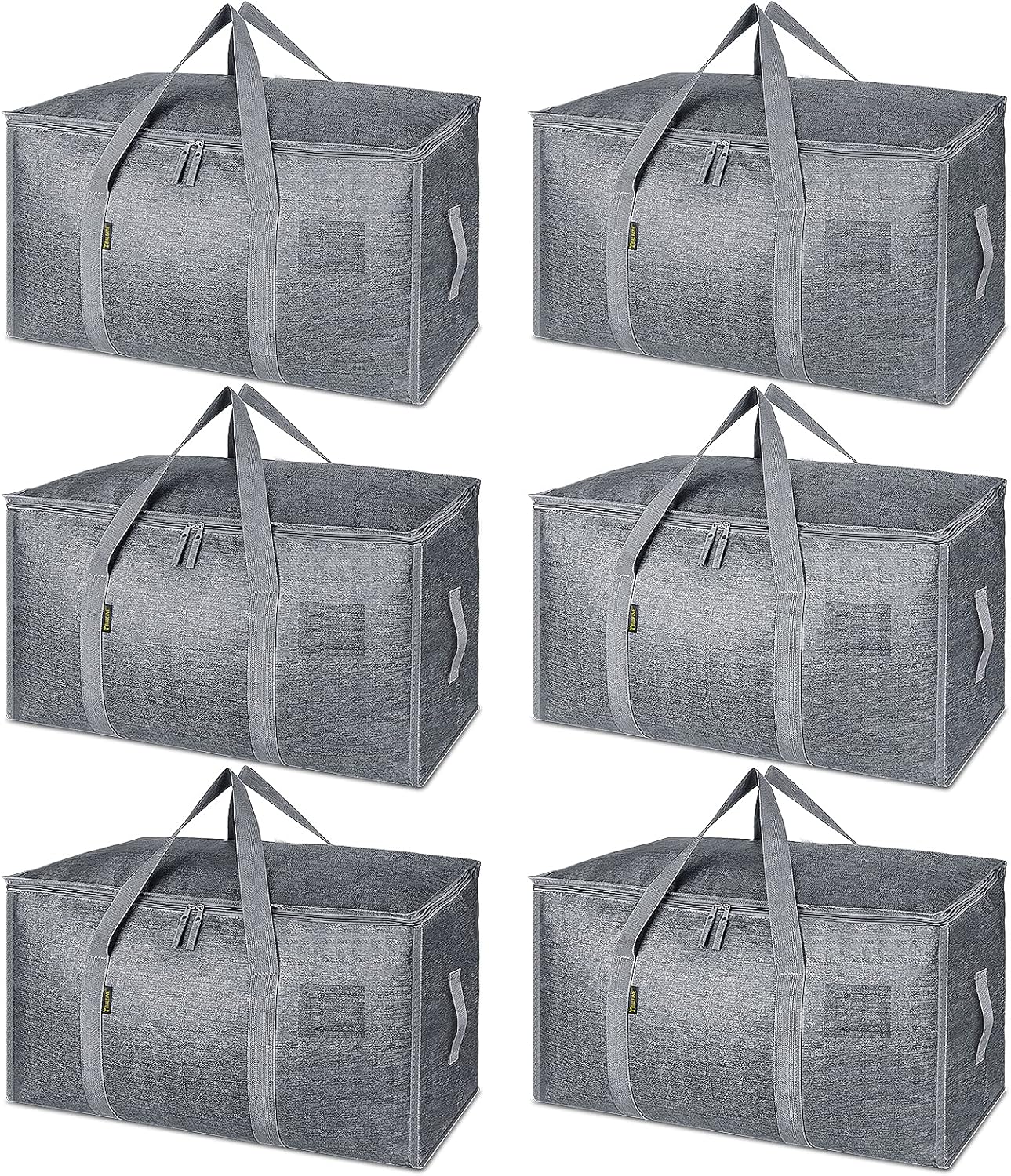 BALEINE 6-Pack Oversized Moving Bags with Reinforced Handles, Heavy-Duty Storage Tote for Clothes, Moving Supplies (Clear, 6-Pack)