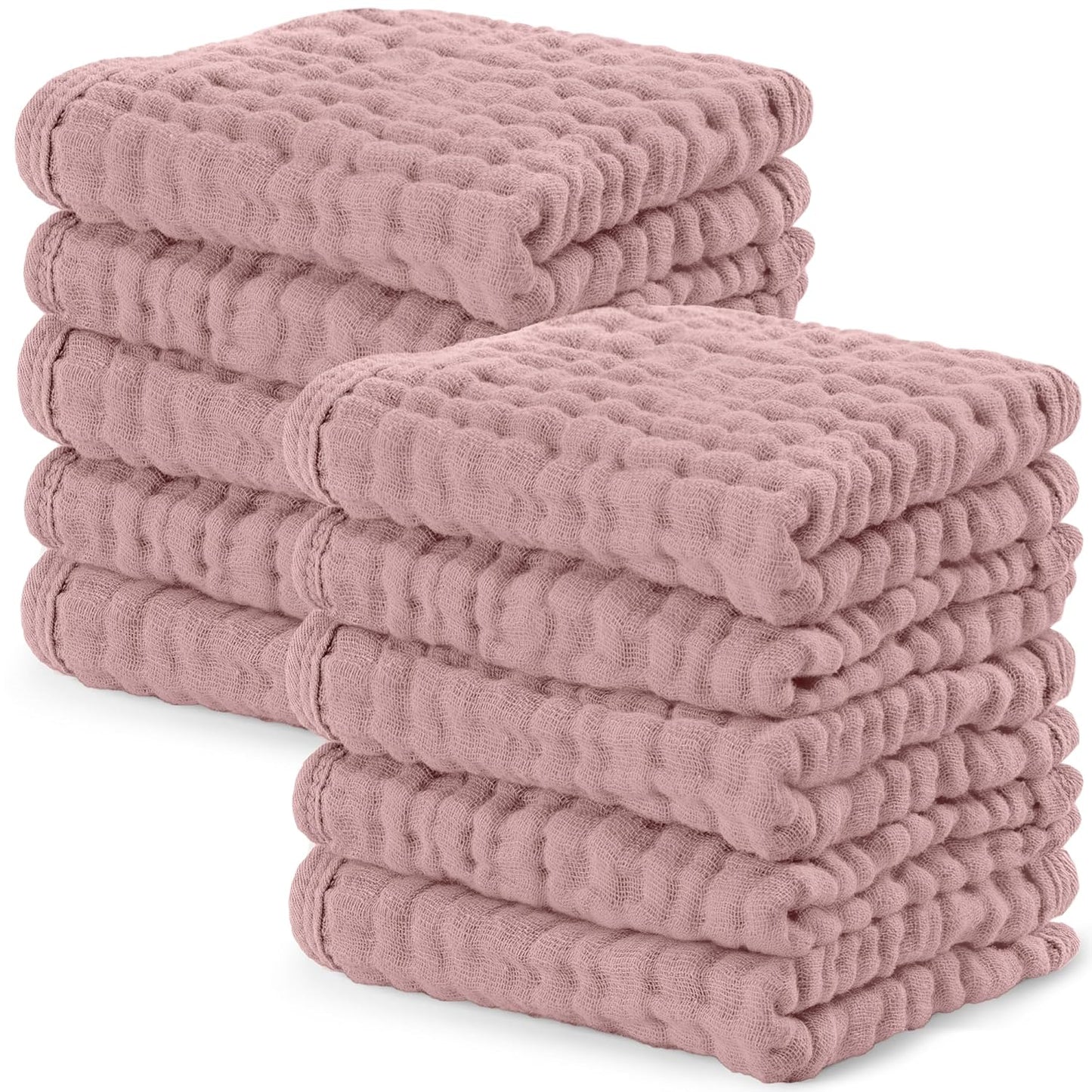 Comfy Cubs Muslin Burp Cloths 20" x 10", Pack of 6 - Large, 6-Layer, Ultra Absorbent 100% Cotton for Baby Spit-Up, Drool, and Messes - Soft, Safe & Gentle Baby Burp Cloths Set for Boys & Girls - White