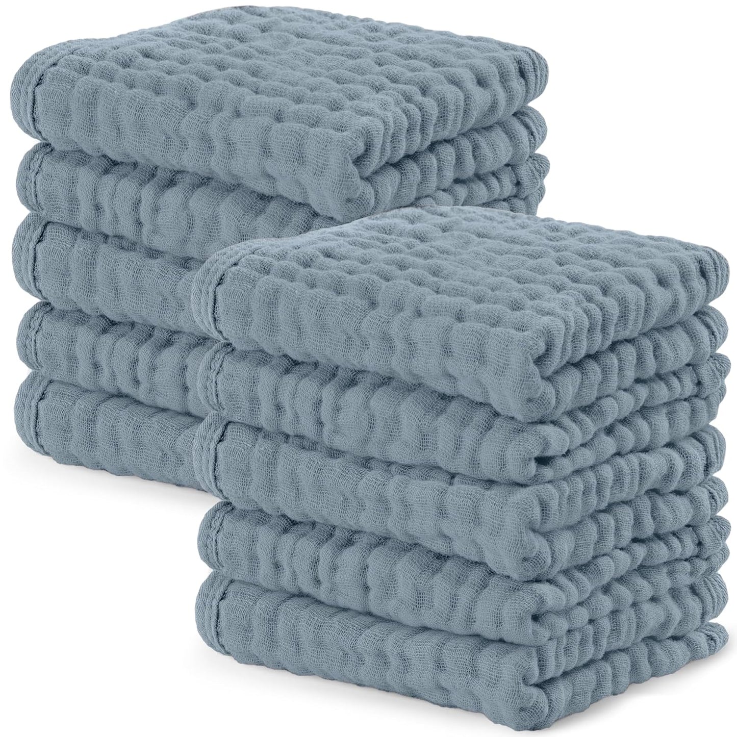 Comfy Cubs Muslin Burp Cloths 20" x 10", Pack of 6 - Large, 6-Layer, Ultra Absorbent 100% Cotton for Baby Spit-Up, Drool, and Messes - Soft, Safe & Gentle Baby Burp Cloths Set for Boys & Girls - White