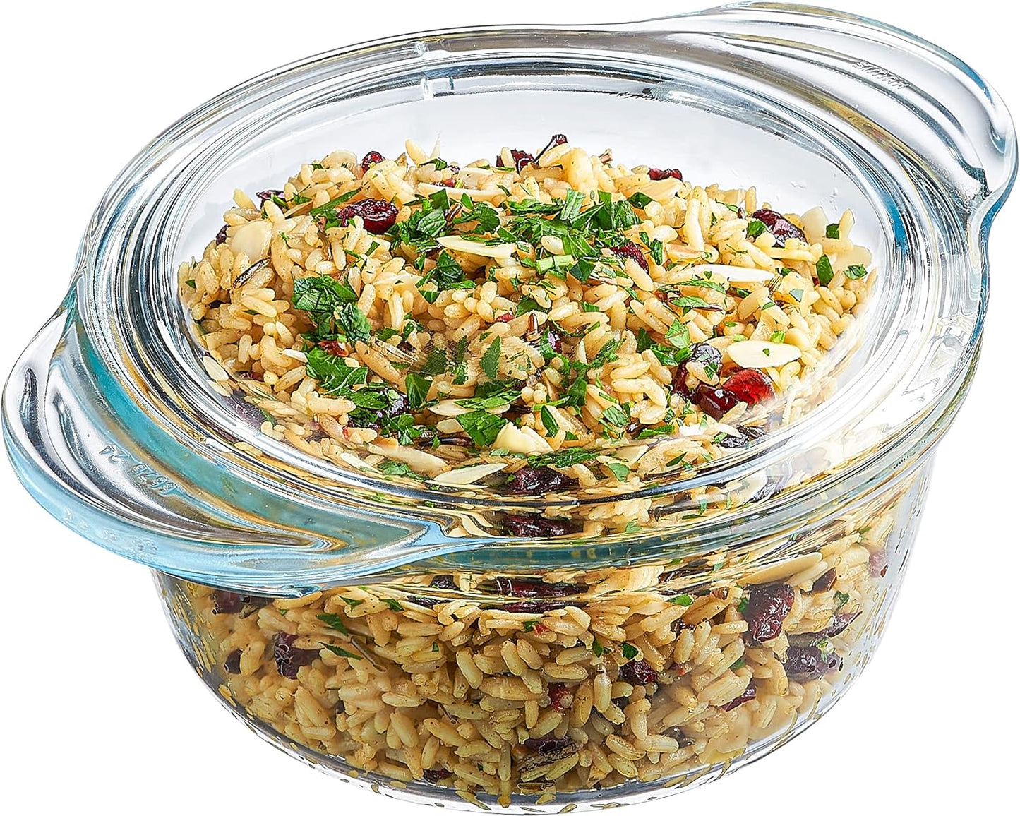 Simax Casserole Dish With Lid, 24 Ounce Round Glass Cookware, Oven and Microwave Safe Borosilicate Glass, Made In Europe 0.75 Qt