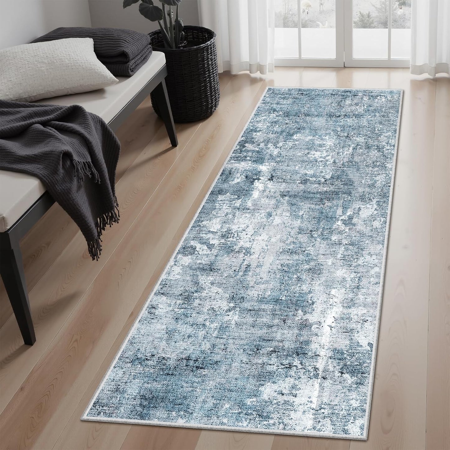 Washable Area Rug 8x10, Large Soft Rugs for Living Room Vintage Beige Carpet 8x10 Area Rugs for Bedroom Dining Room Non-Slip Stain Resistant Under Table Rug