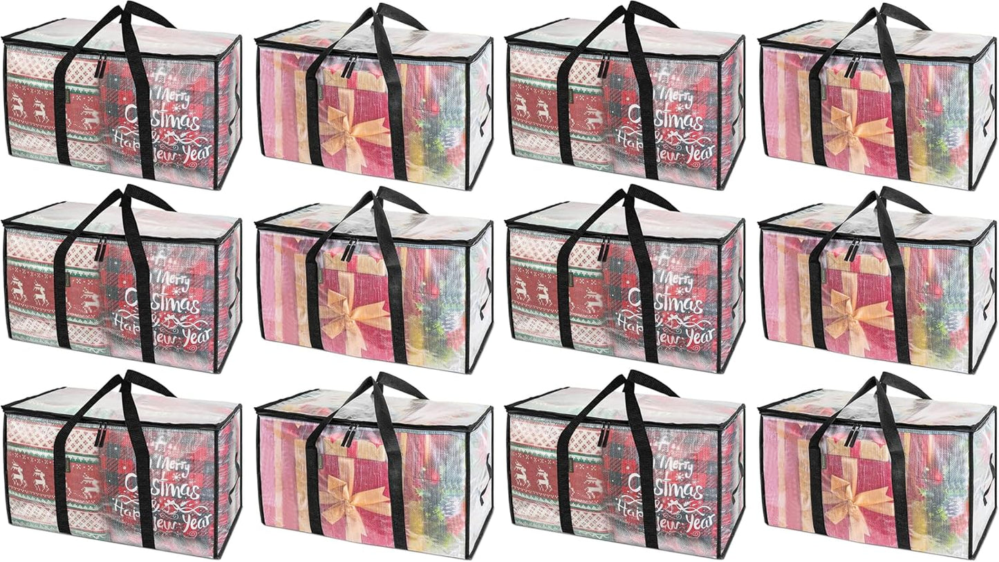 BALEINE 6-Pack Oversized Moving Bags with Reinforced Handles, Heavy-Duty Storage Tote for Clothes, Moving Supplies (Clear, 6-Pack)