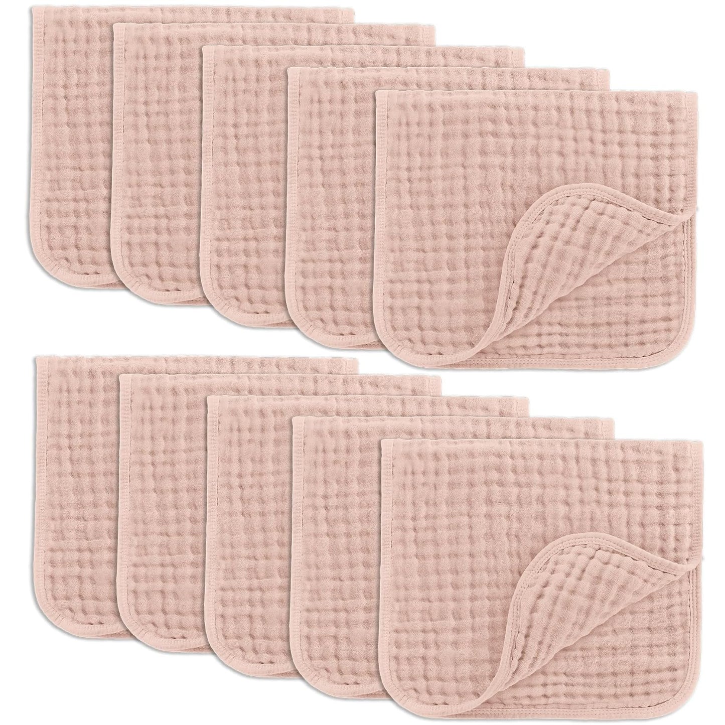 Comfy Cubs Muslin Burp Cloths 20" x 10", Pack of 6 - Large, 6-Layer, Ultra Absorbent 100% Cotton for Baby Spit-Up, Drool, and Messes - Soft, Safe & Gentle Baby Burp Cloths Set for Boys & Girls - White