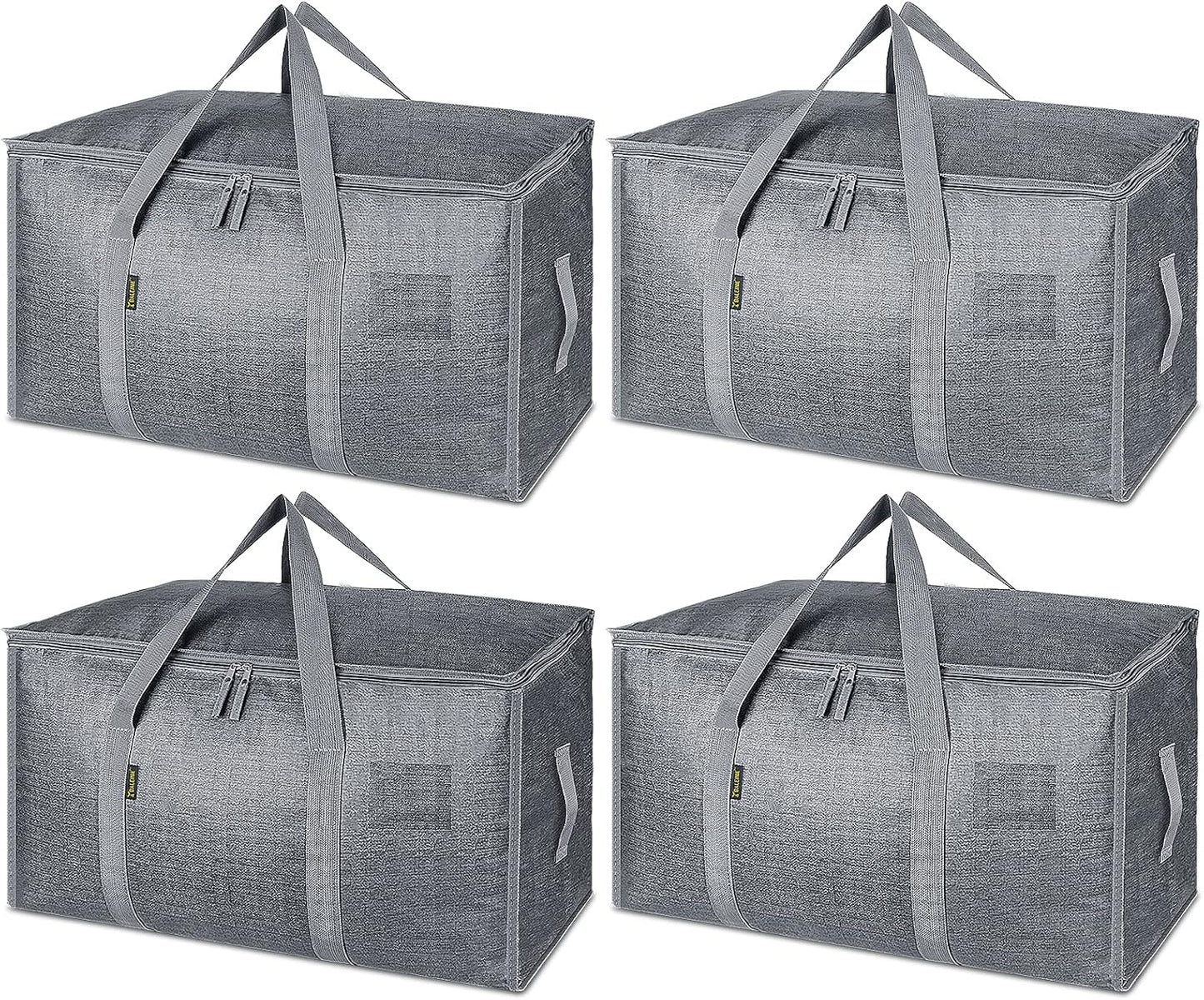 BALEINE 6-Pack Oversized Moving Bags with Reinforced Handles, Heavy-Duty Storage Tote for Clothes, Moving Supplies (Clear, 6-Pack)